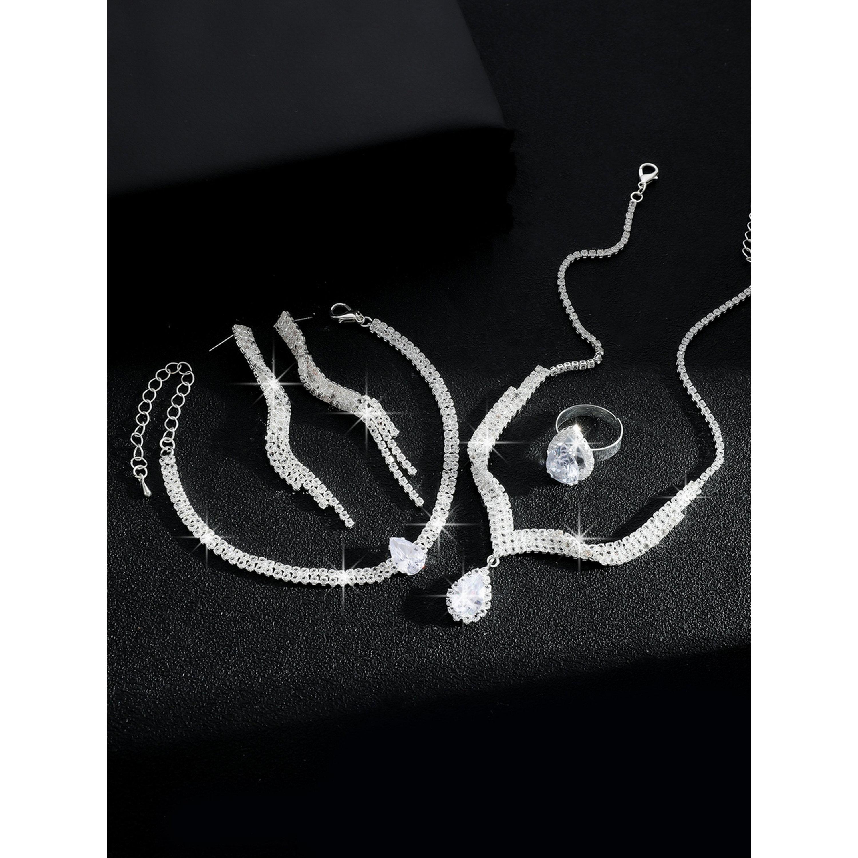 Take Two 4-Piece Embellished Necklace, Bracelet, Ring And Earrings Jewelry Set-women-watchesandjewellery-jewellery-jewellerysets-image-5