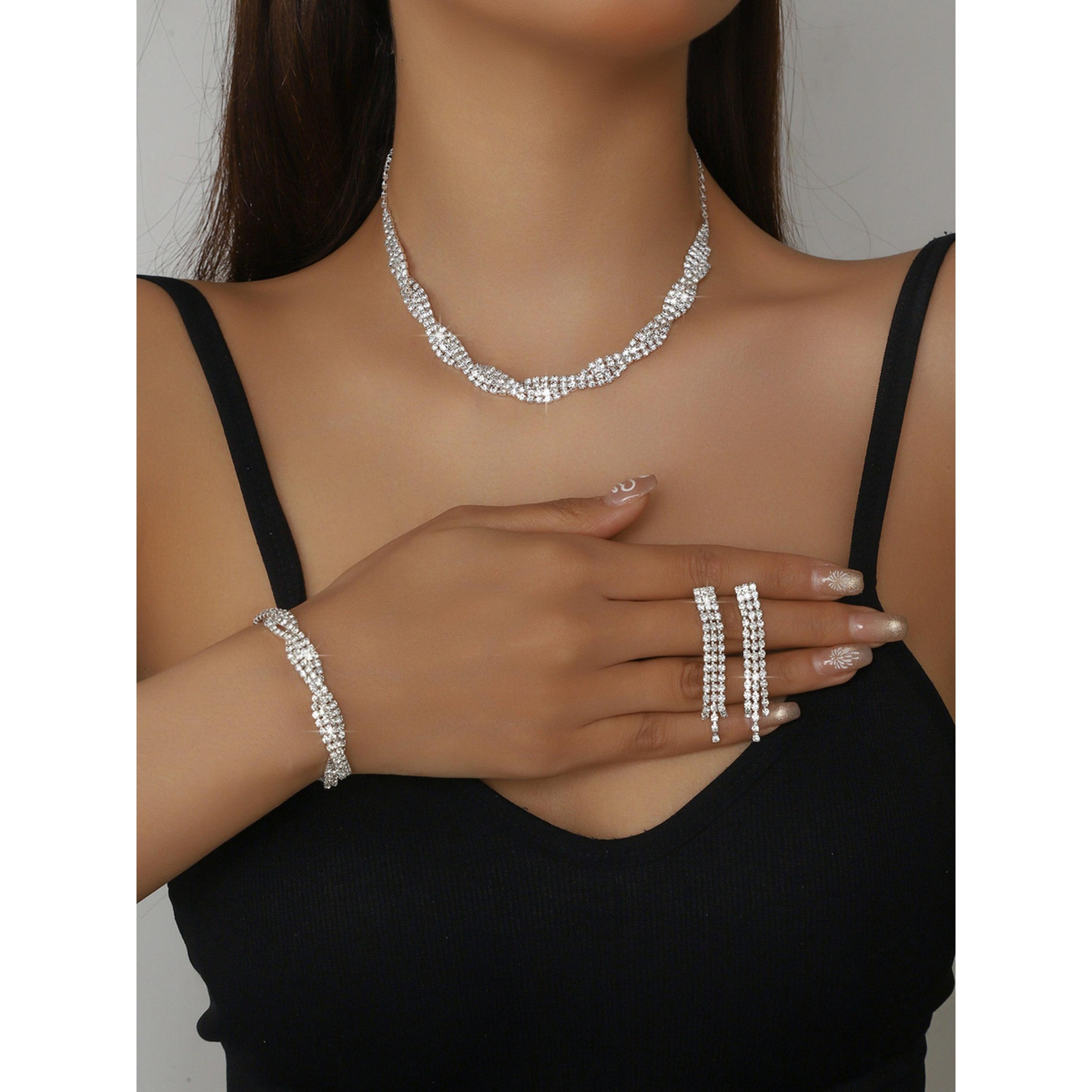 Take Two 3-Piece Embellished Necklace, Bracelet And Earrings Jewelry Set-women-watchesandjewellery-jewellery-jewellerysets-image-2