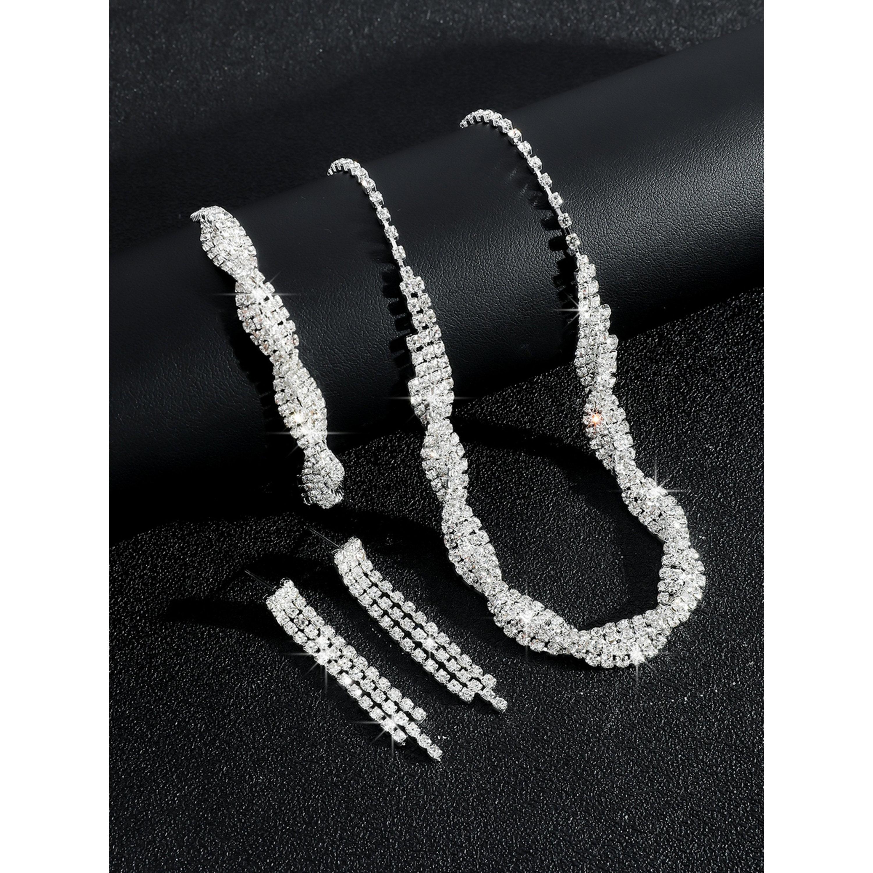 طقم مجوهرات 3 قطع عقد وسوار وأقراط منمقة-women-watchesandjewellery-jewellery-jewellerysets-image-5