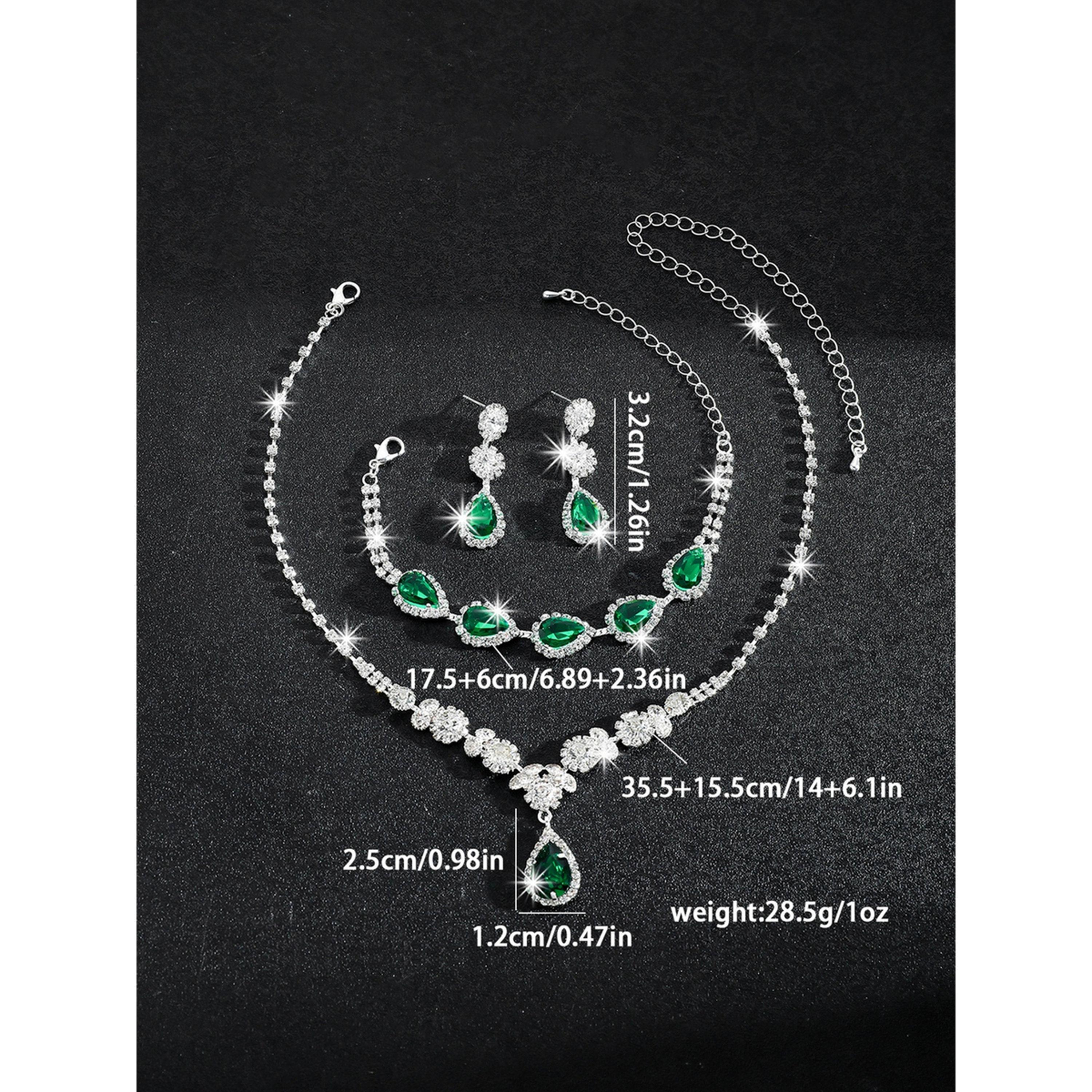 طقم مجوهرات 3 قطع عقد وسوار وأقراط منمقة-women-watchesandjewellery-jewellery-jewellerysets-image-3