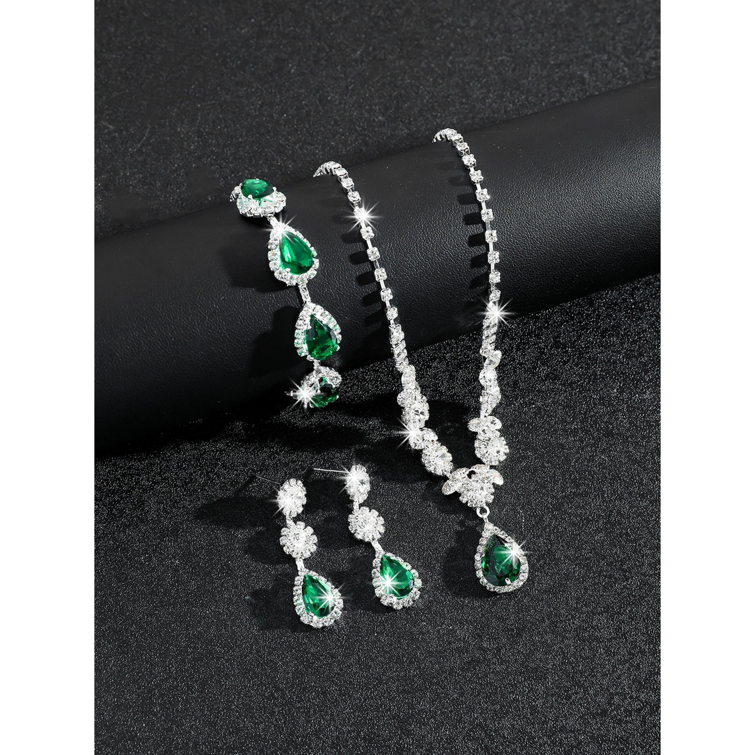 طقم مجوهرات 3 قطع عقد وسوار وأقراط منمقة-women-watchesandjewellery-jewellery-jewellerysets-image-4