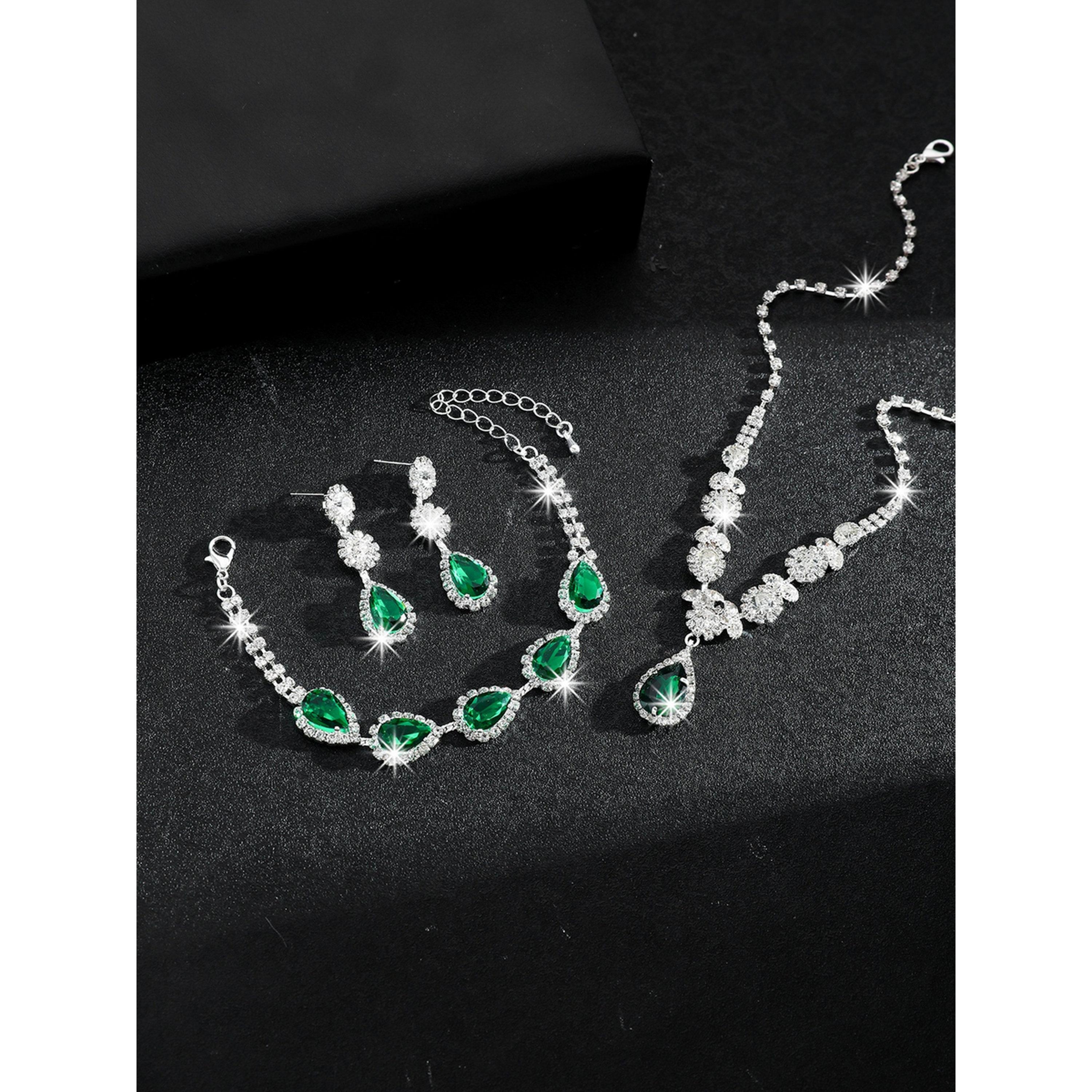 طقم مجوهرات 3 قطع عقد وسوار وأقراط منمقة-women-watchesandjewellery-jewellery-jewellerysets-image-5