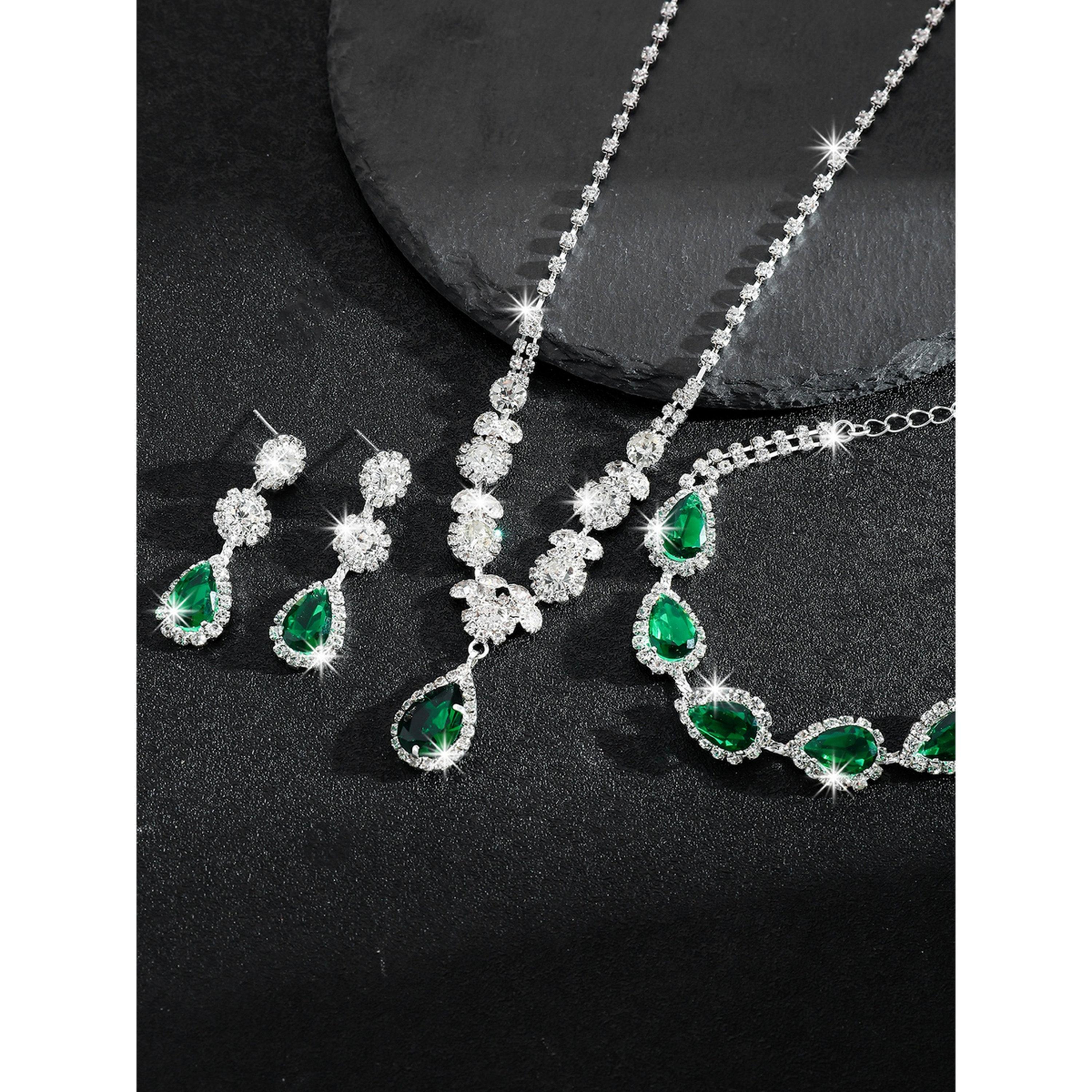 طقم مجوهرات 3 قطع عقد وسوار وأقراط منمقة-women-watchesandjewellery-jewellery-jewellerysets-image-6