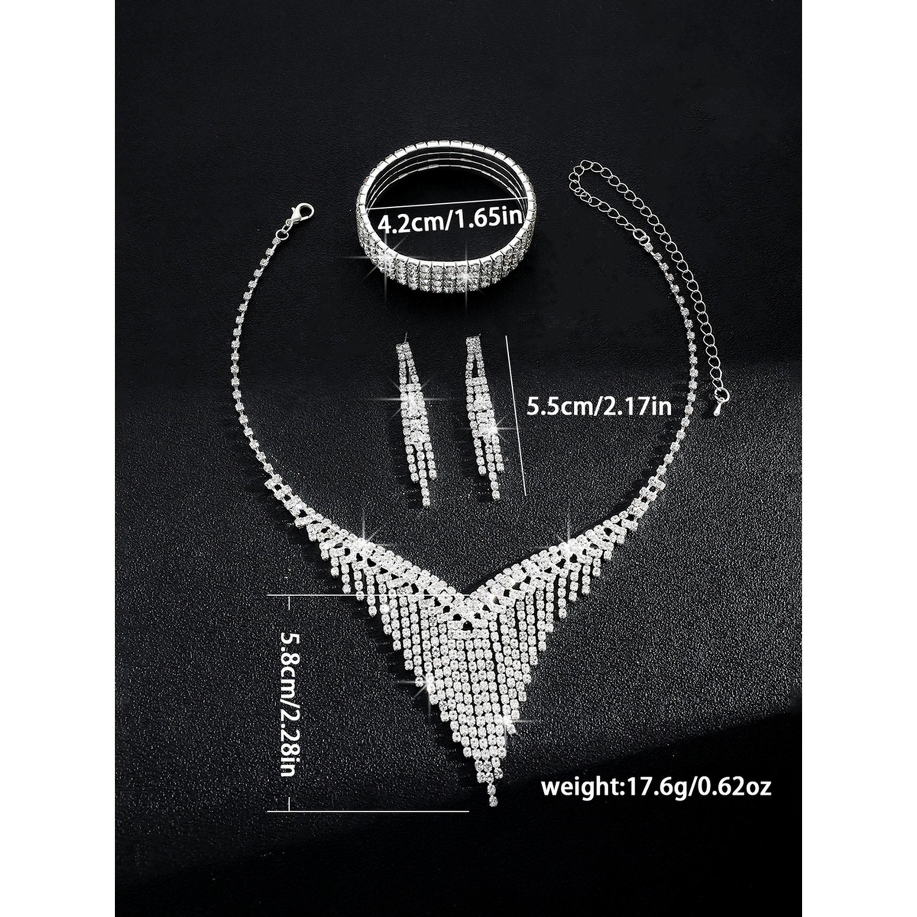 طقم مجوهرات 3 قطع عقد وسوار وأقراط منمقة-women-watchesandjewellery-jewellery-jewellerysets-image-3