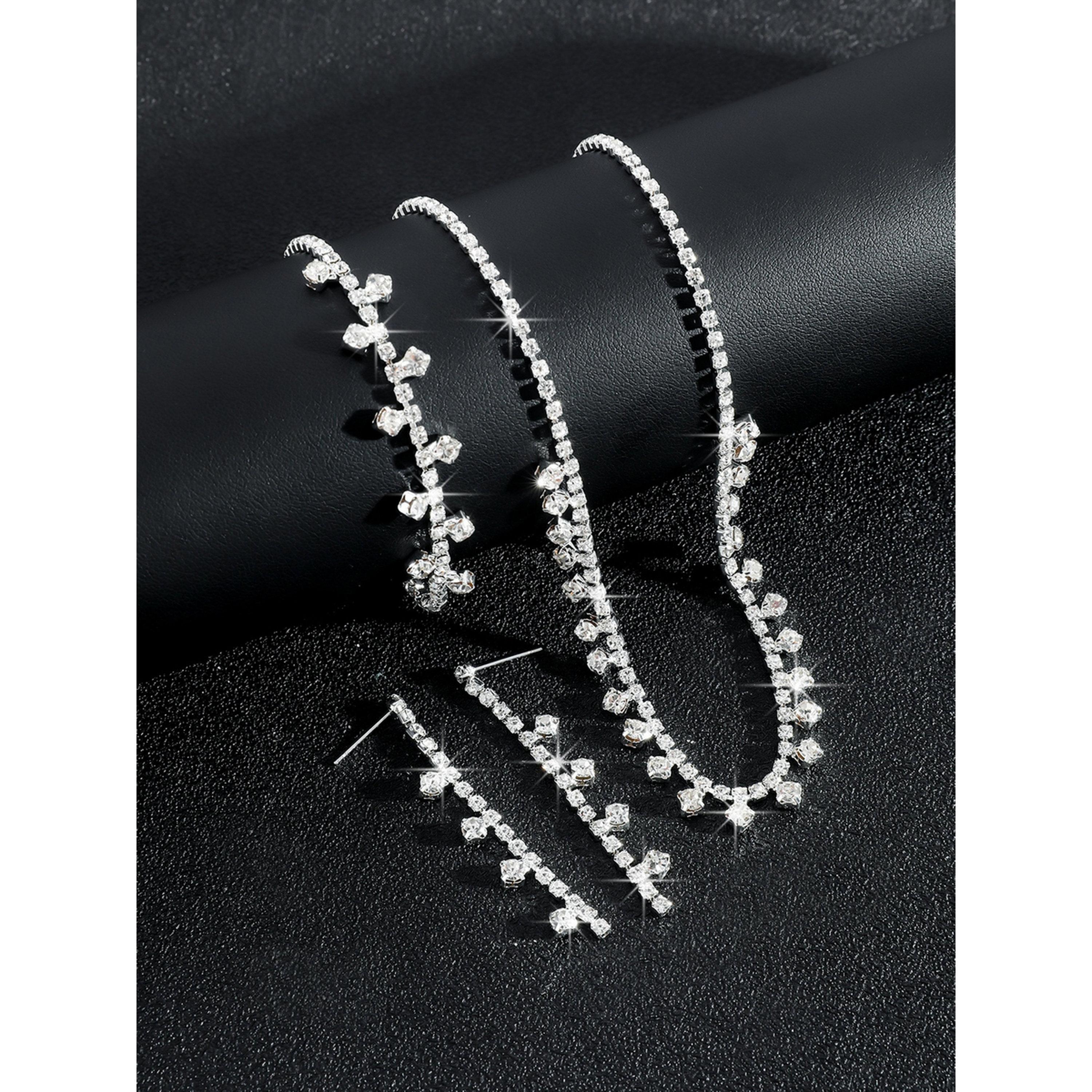 طقم مجوهرات 3 قطع عقد وسوار وأقراط منمقة-women-watchesandjewellery-jewellery-jewellerysets-image-3