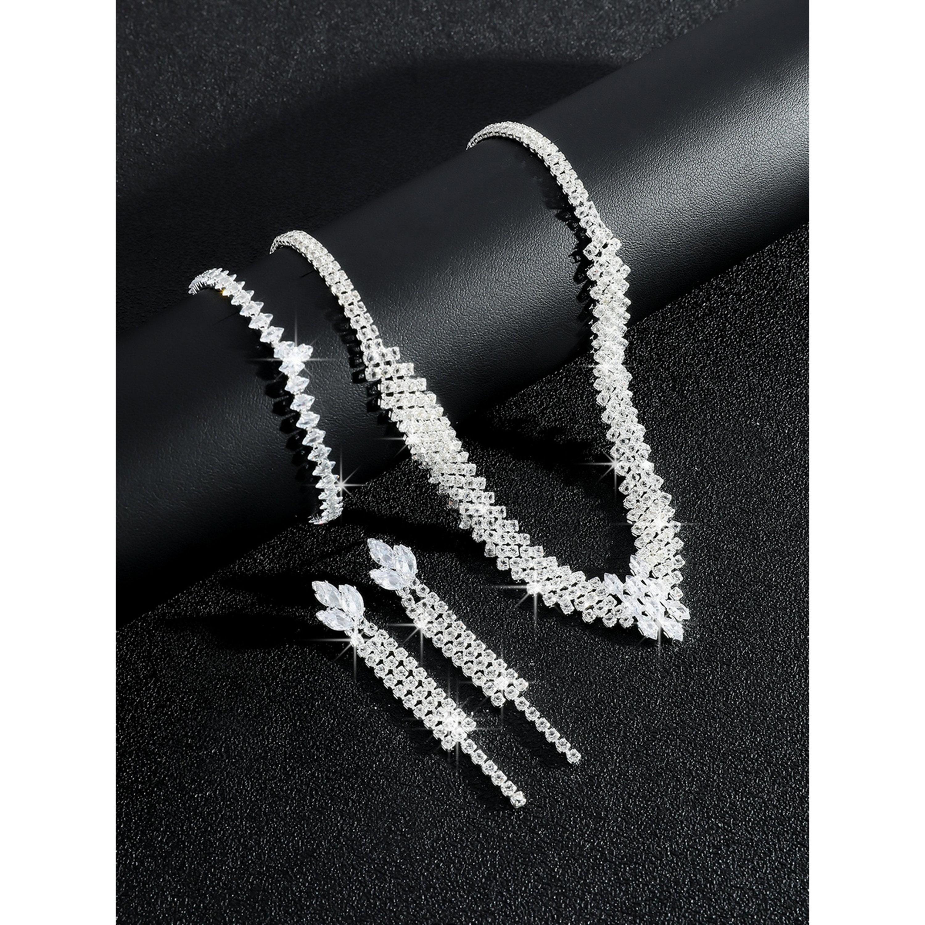 طقم مجوهرات 3 قطع عقد وسوار وأقراط منمقة-women-watchesandjewellery-jewellery-jewellerysets-image-3