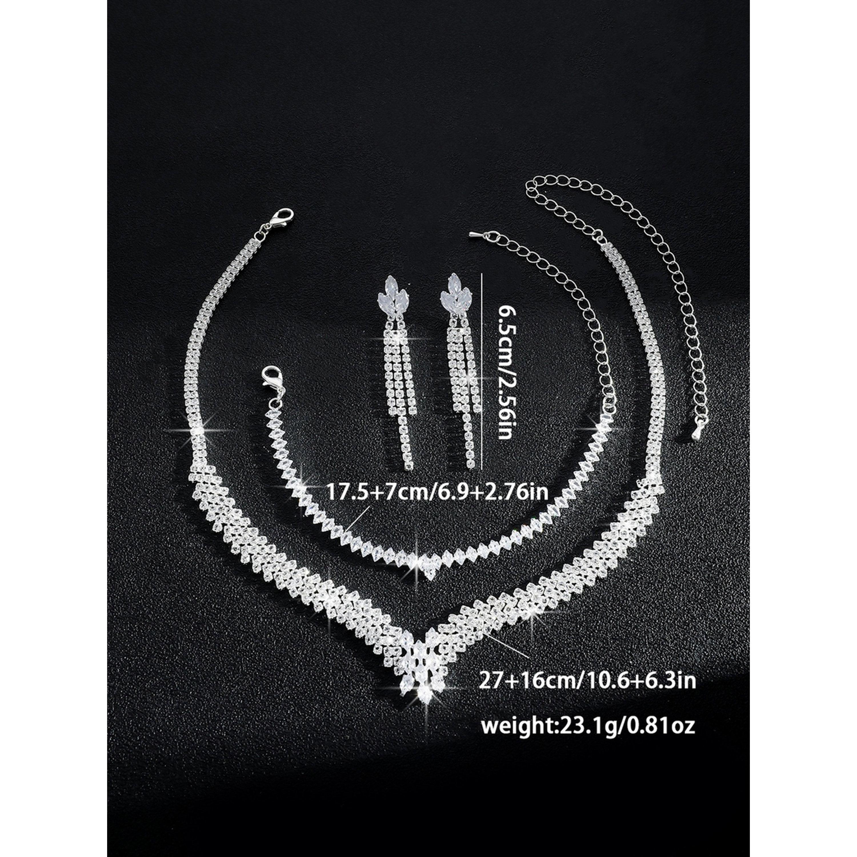 طقم مجوهرات 3 قطع عقد وسوار وأقراط منمقة-women-watchesandjewellery-jewellery-jewellerysets-image-4
