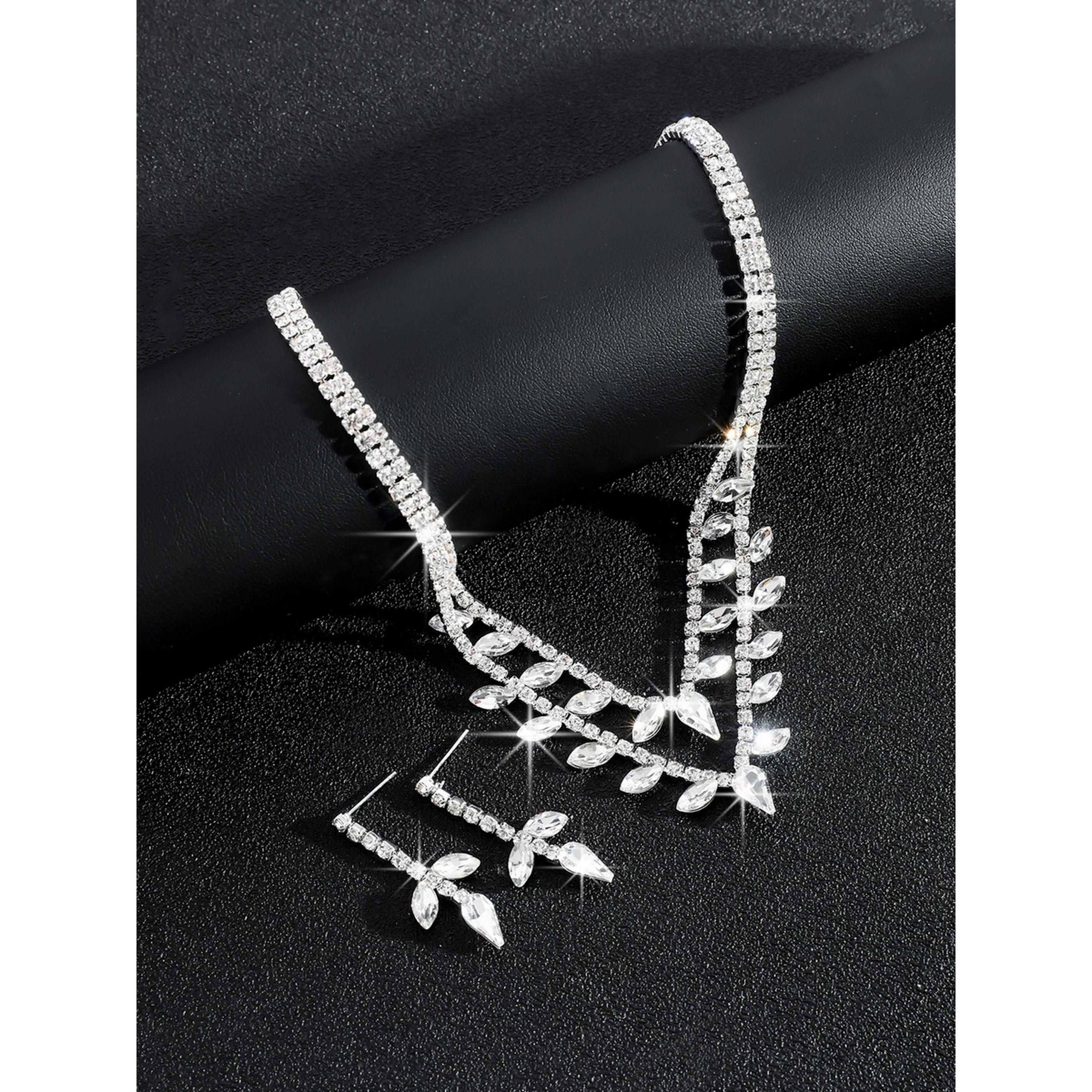 طقم مجوهرات قطعتين عقد وأقراط مزين-women-watchesandjewellery-jewellery-jewellerysets-image-4