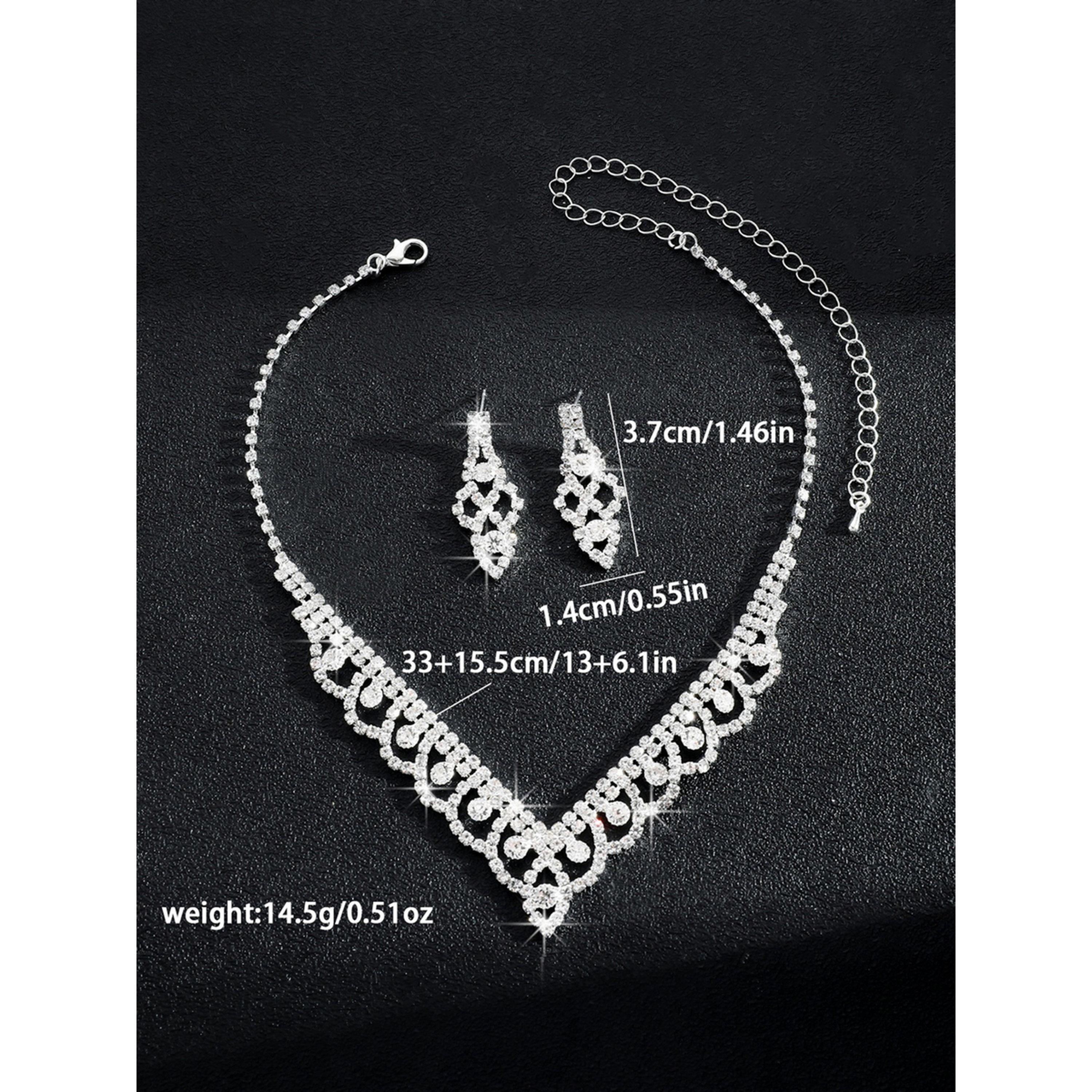 طقم مجوهرات قطعتين عقد وأقراط مزين-women-watchesandjewellery-jewellery-jewellerysets-image-3