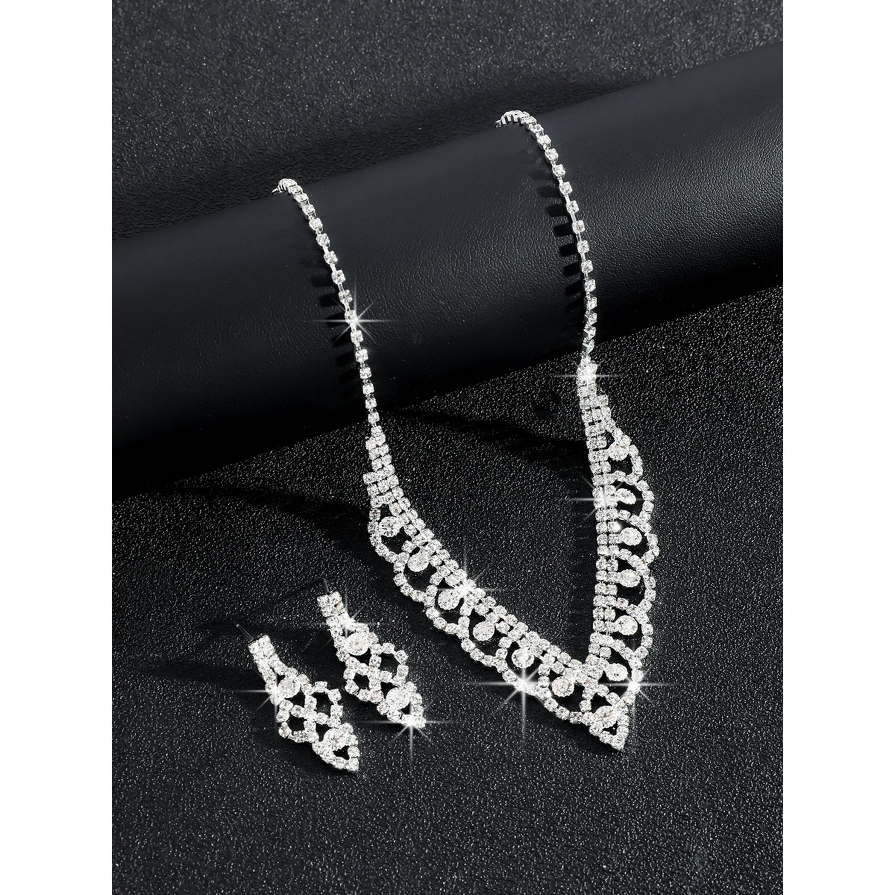 طقم مجوهرات قطعتين عقد وأقراط مزين-women-watchesandjewellery-jewellery-jewellerysets-image-4