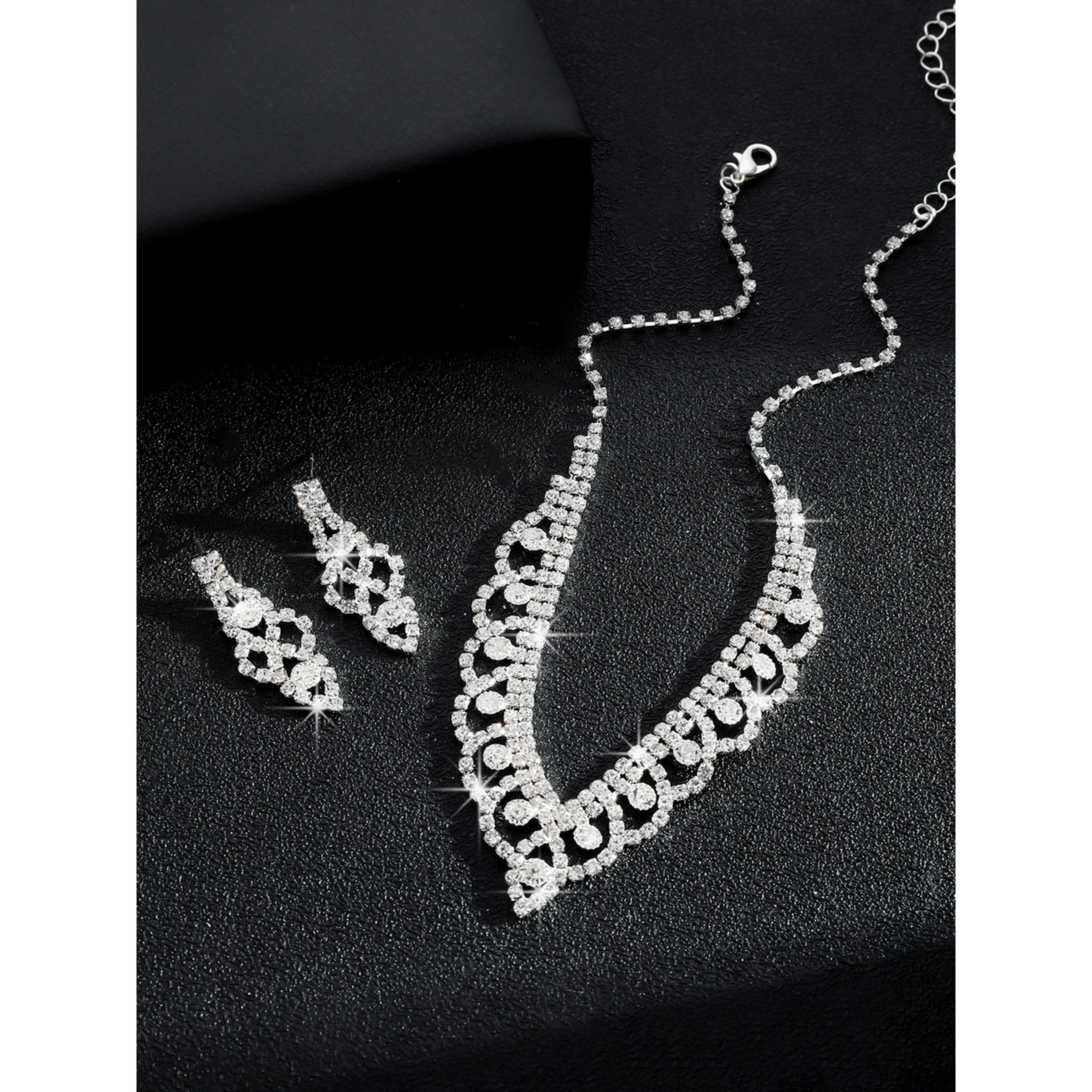 طقم مجوهرات قطعتين عقد وأقراط مزين-women-watchesandjewellery-jewellery-jewellerysets-image-6