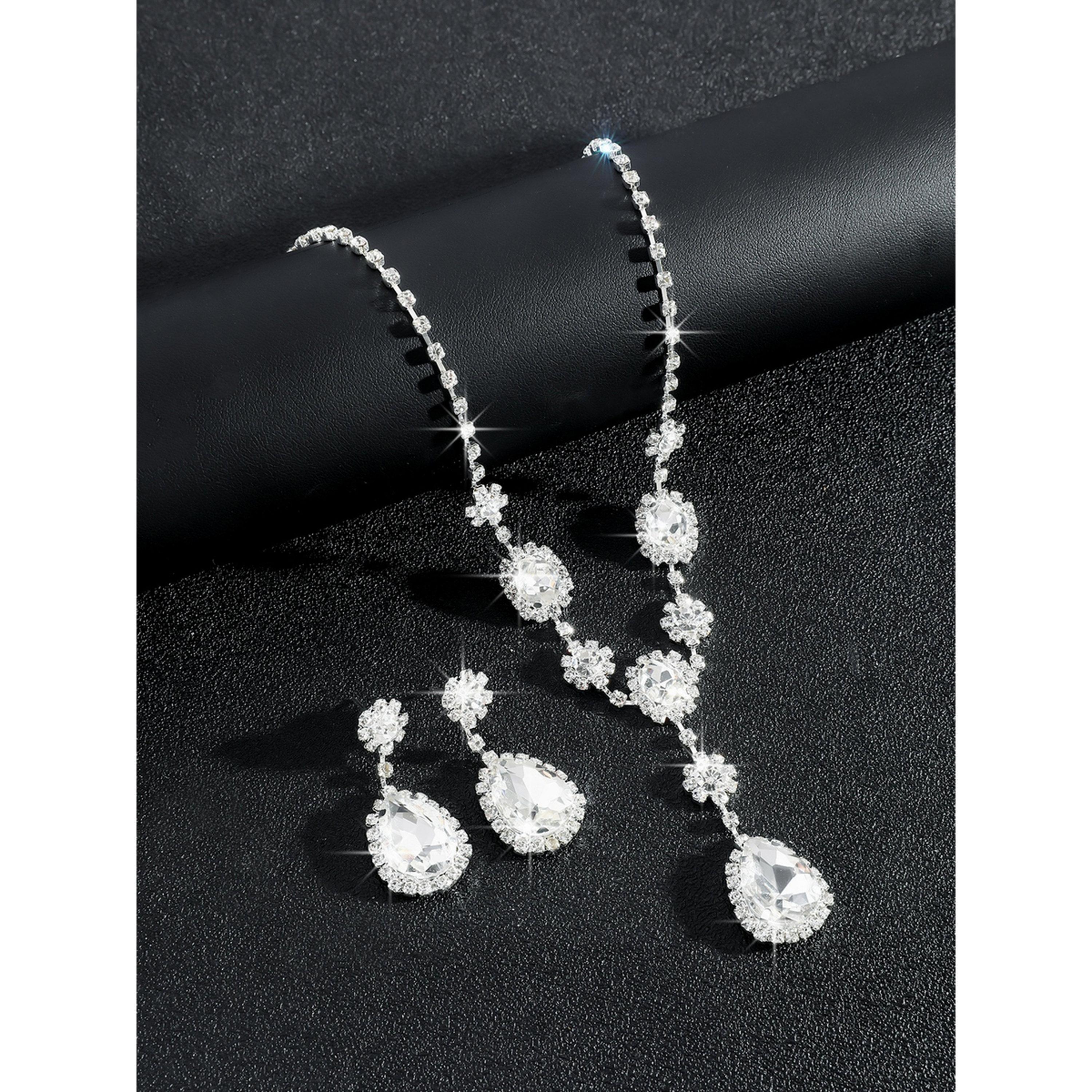 طقم مجوهرات قطعتين عقد وأقراط مزين-women-watchesandjewellery-jewellery-jewellerysets-image-3
