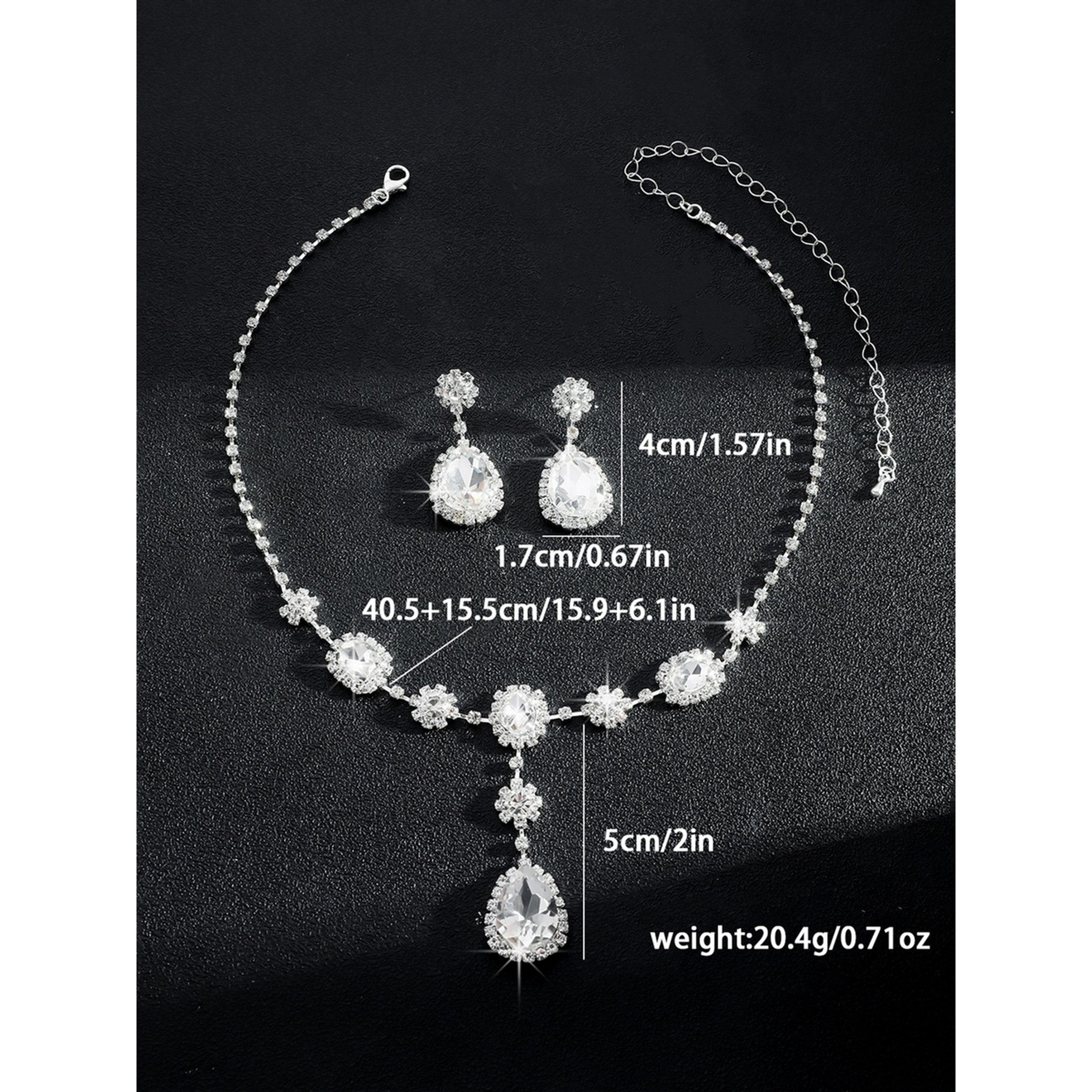 طقم مجوهرات قطعتين عقد وأقراط مزين-women-watchesandjewellery-jewellery-jewellerysets-image-4