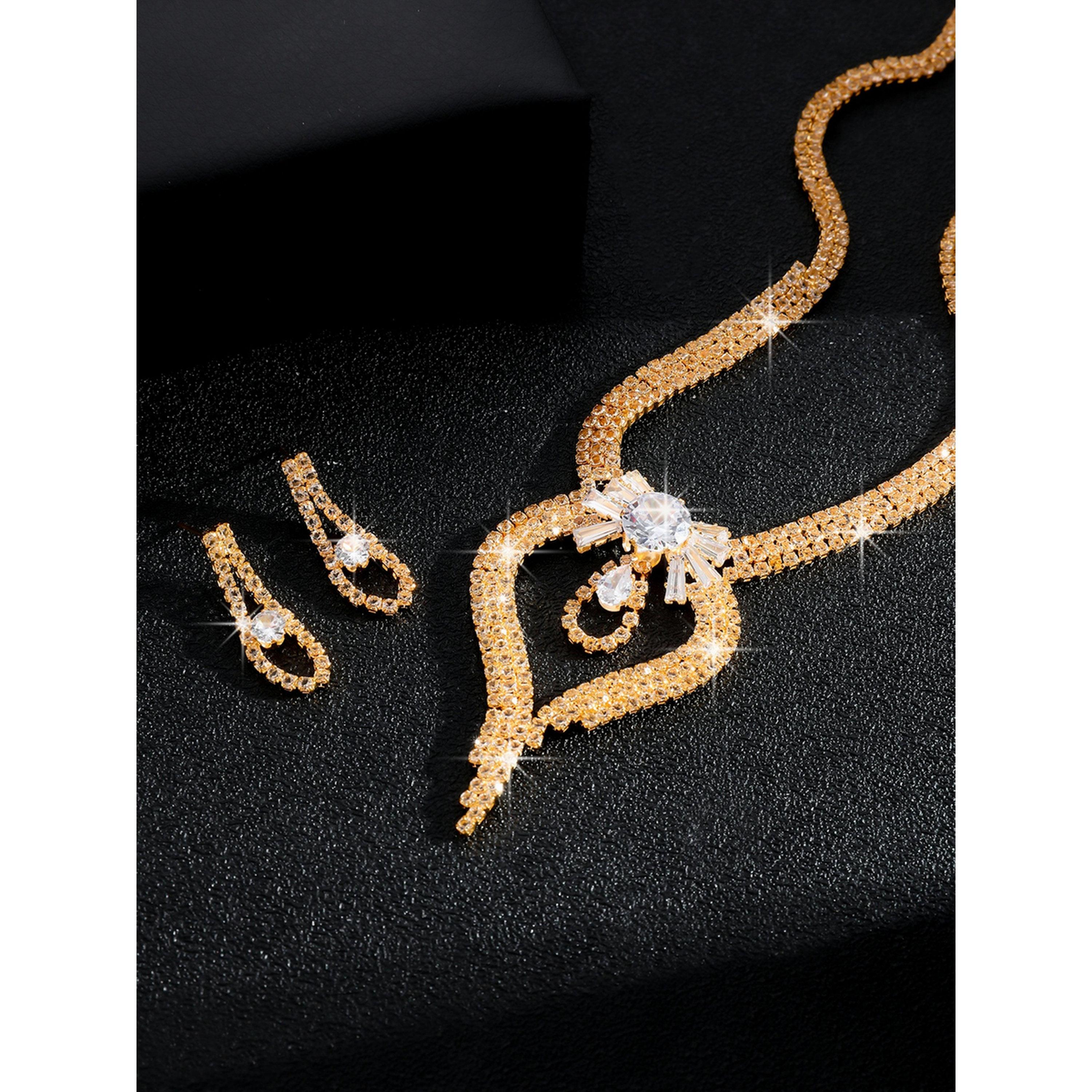 طقم مجوهرات قطعتين عقد وأقراط مزين-women-watchesandjewellery-jewellery-jewellerysets-image-5