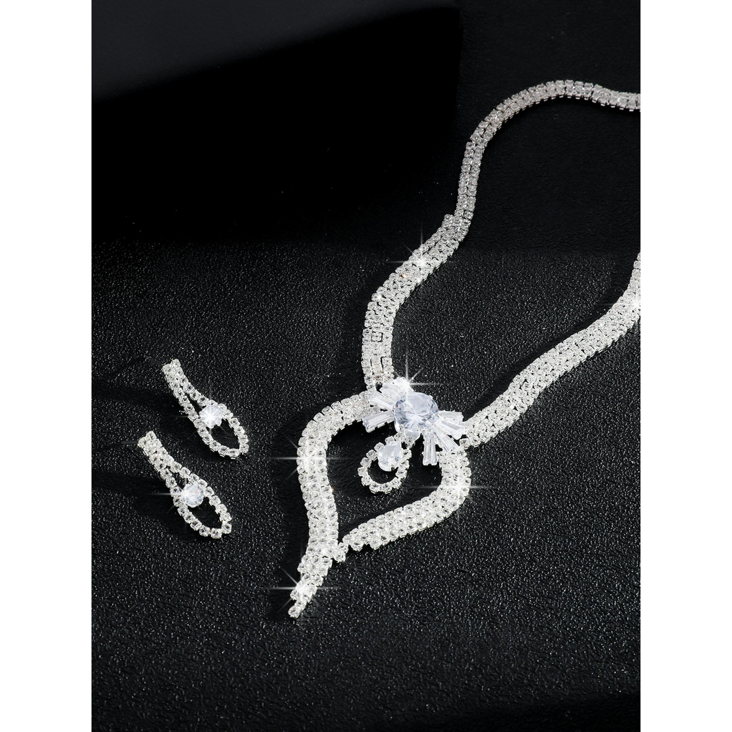 طقم مجوهرات قطعتين عقد وأقراط مزين-women-watchesandjewellery-jewellery-jewellerysets-image-5