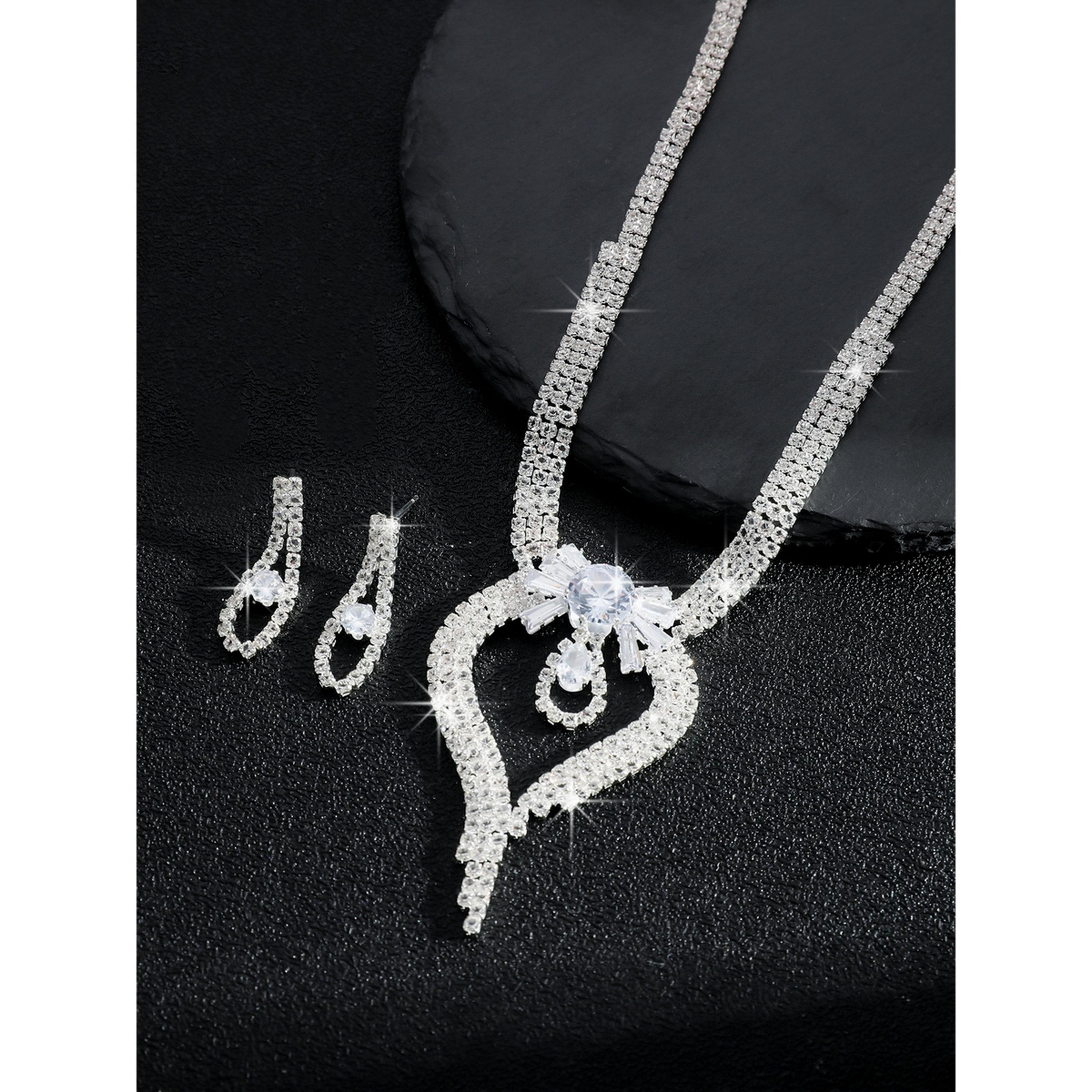 طقم مجوهرات قطعتين عقد وأقراط مزين-women-watchesandjewellery-jewellery-jewellerysets-image-6