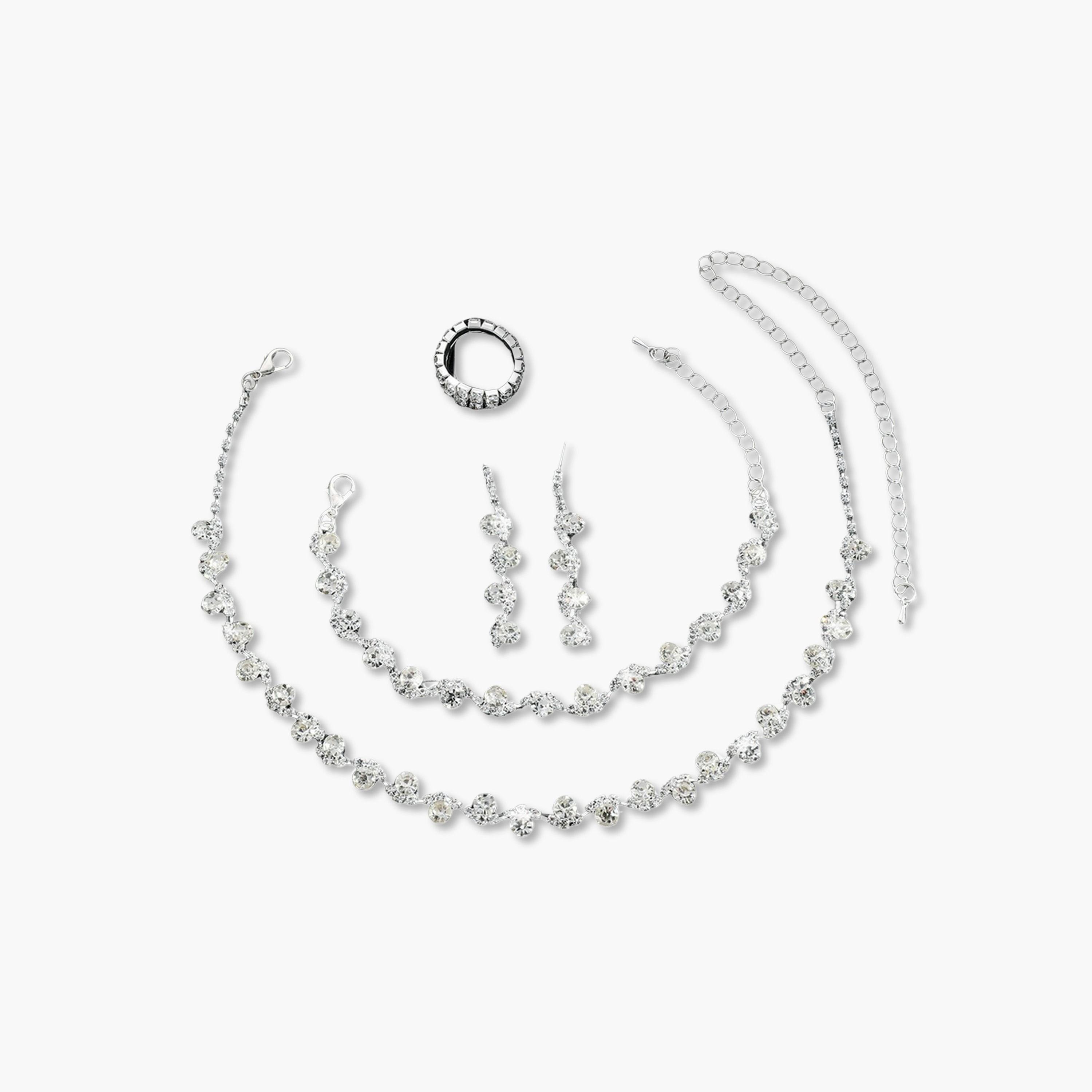 Take Two 4-Piece Embellished Necklace, Bracelet, Ring And Earrings Jewelry Set-women-watchesandjewellery-jewellery-jewellerysets-image-1