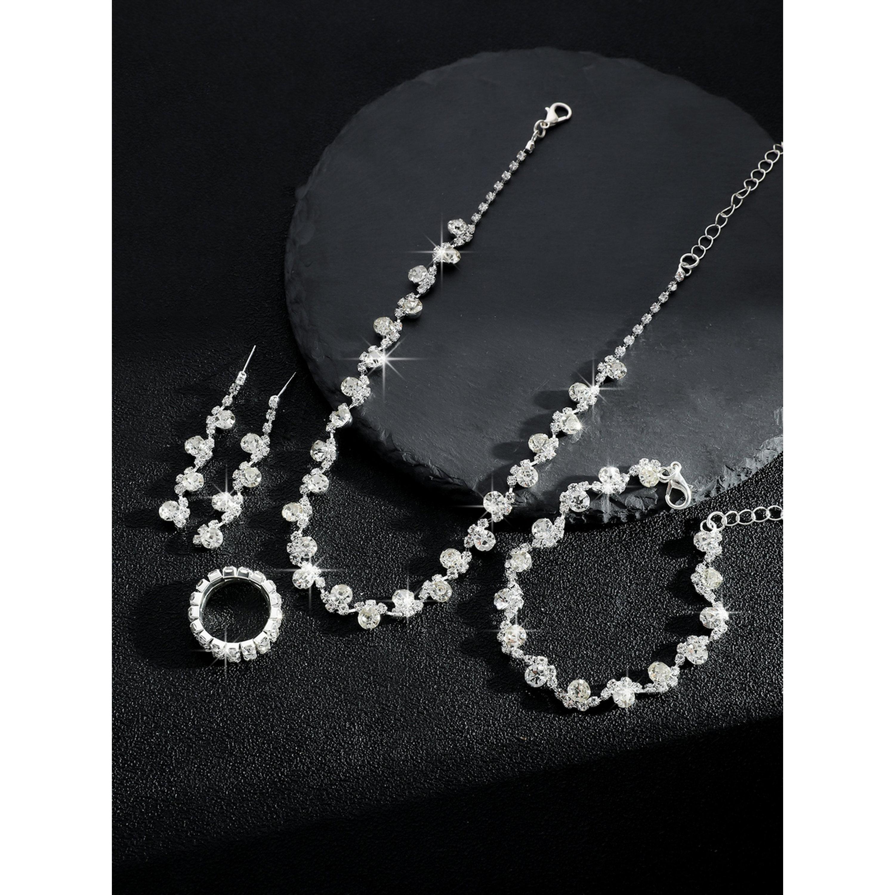 Take Two 4-Piece Embellished Necklace, Bracelet, Ring And Earrings Jewelry Set-women-watchesandjewellery-jewellery-jewellerysets-image-5