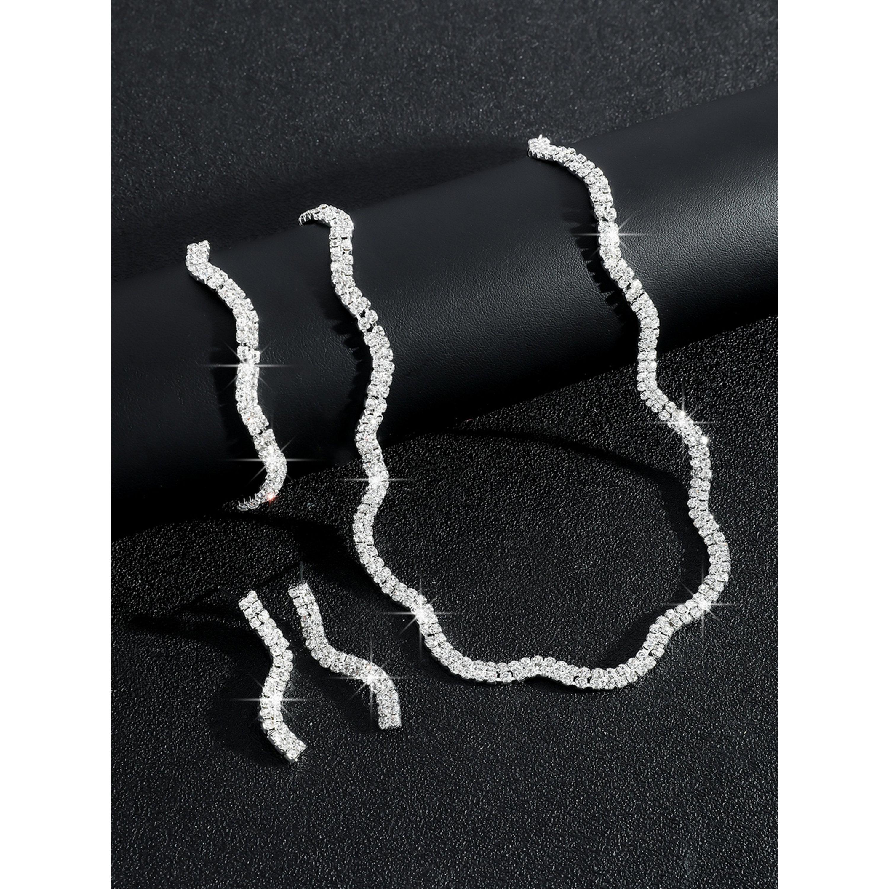طقم مجوهرات 3 قطع عقد وسوار وأقراط منمقة-women-watchesandjewellery-jewellery-jewellerysets-image-4