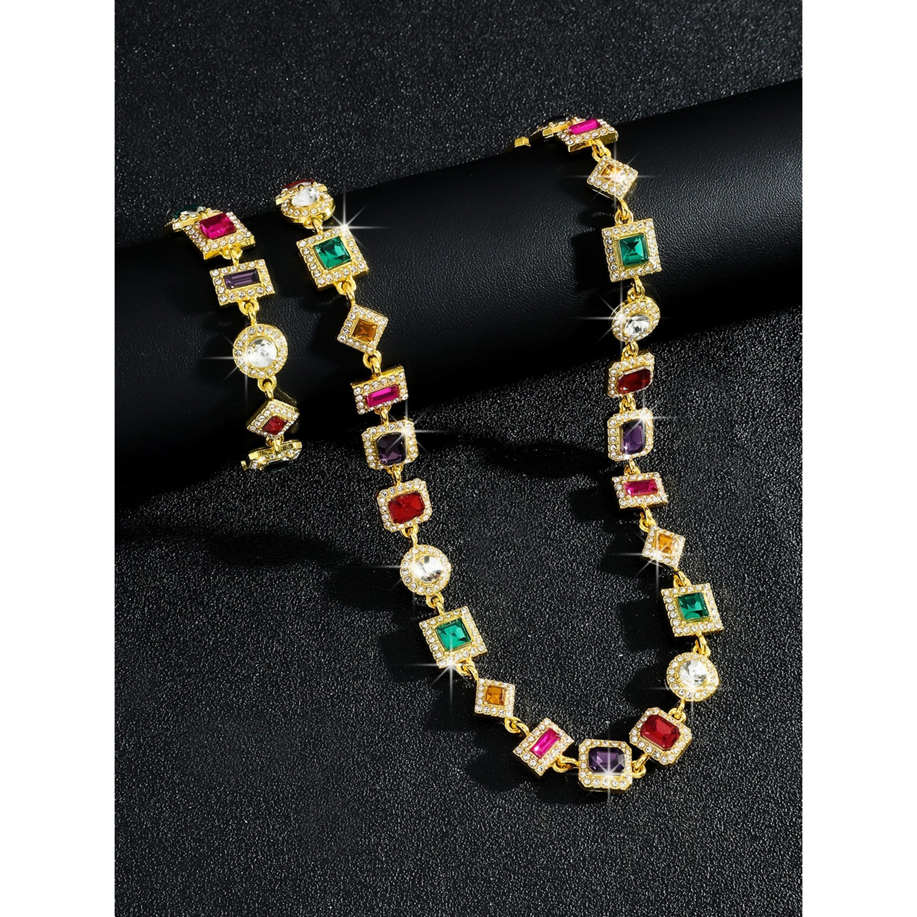 Take Two 2-Piece Colorful Rhinestone Detail Necklace With Bracelet Jewelry Set-women-watchesandjewellery-jewellery-jewellerysets-image-4
