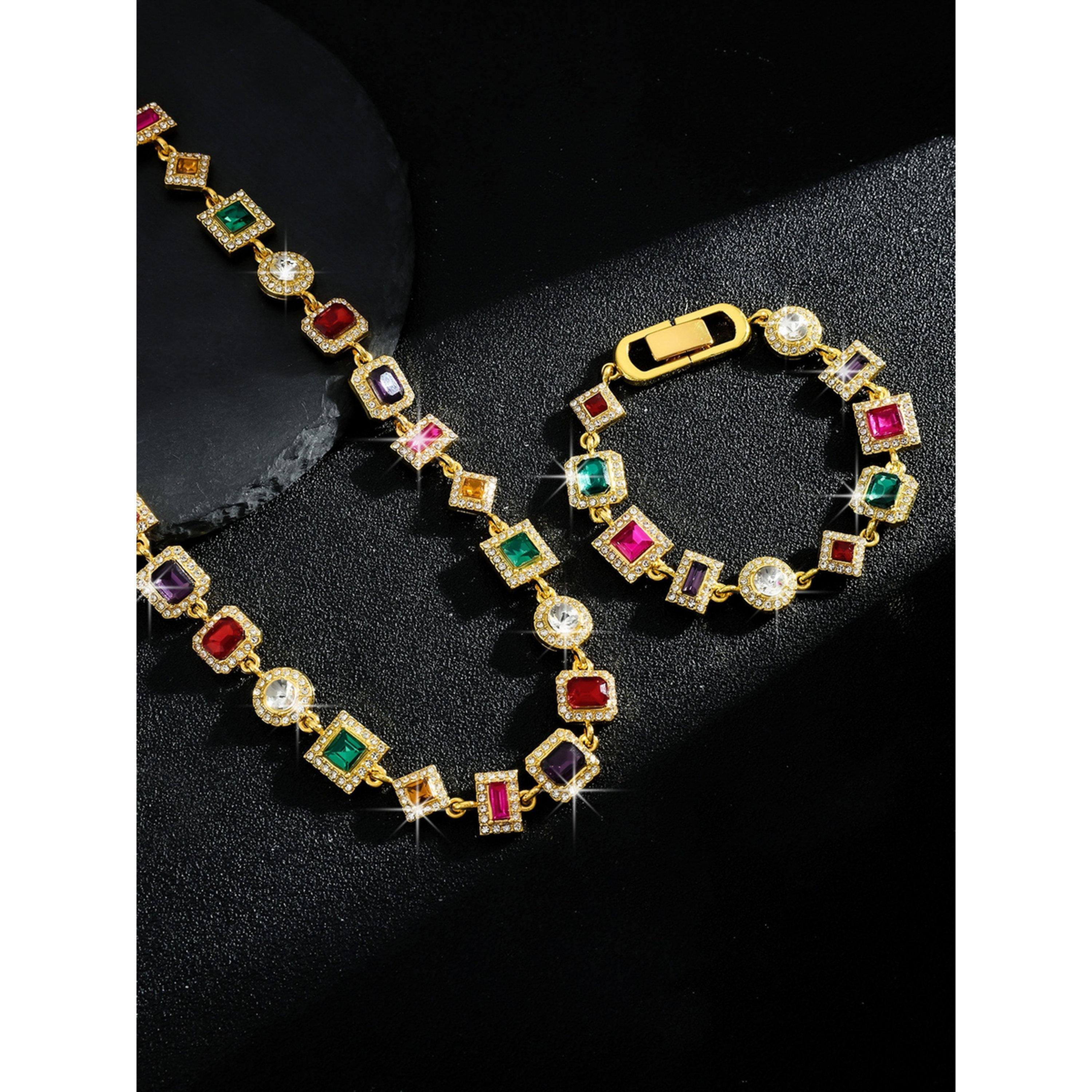 Take Two 2-Piece Colorful Rhinestone Detail Necklace With Bracelet Jewelry Set-women-watchesandjewellery-jewellery-jewellerysets-image-6