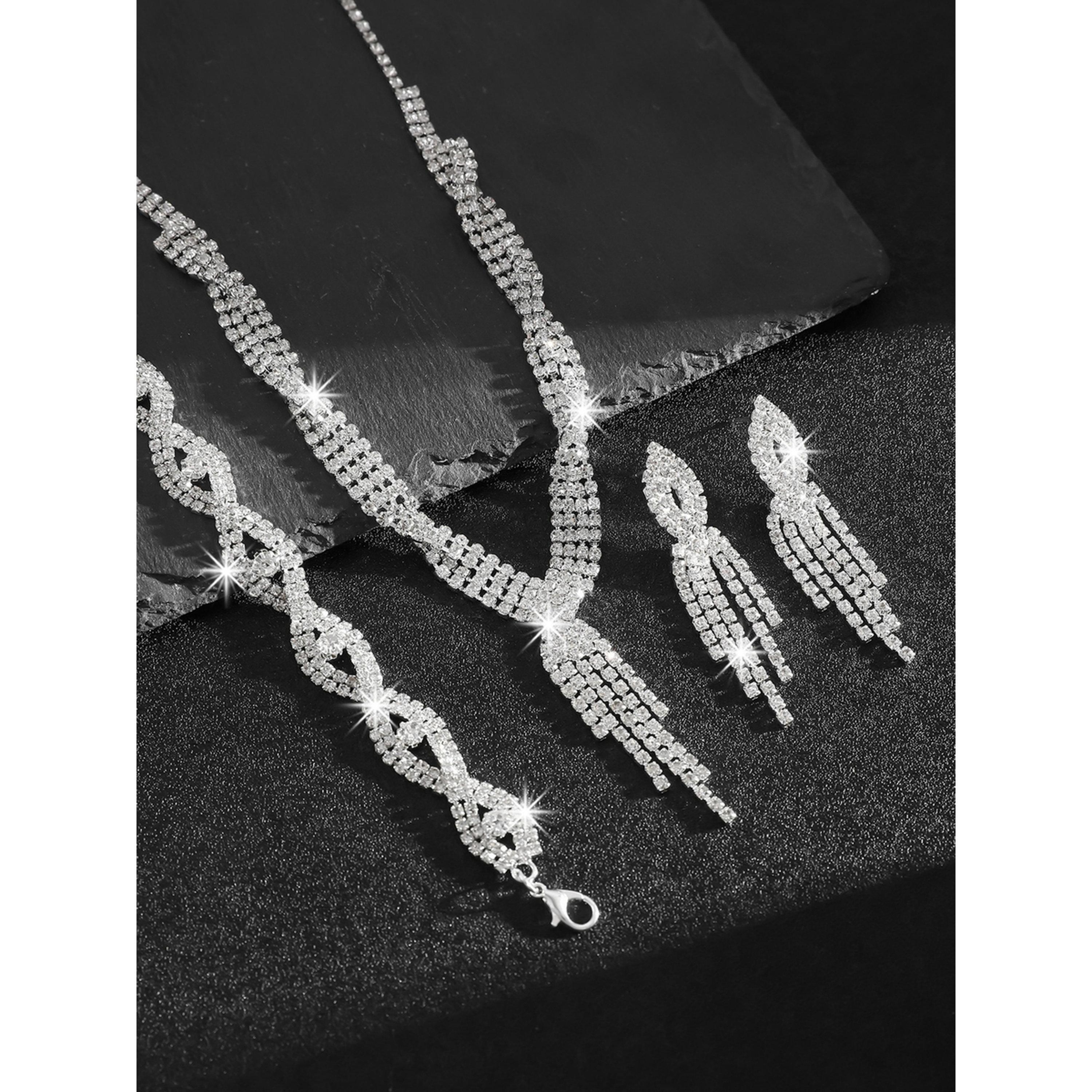طقم مجوهرات 3 قطع عقد بشراشيب وسوار وأقراط منمقة-women-watchesandjewellery-jewellery-jewellerysets-image-6