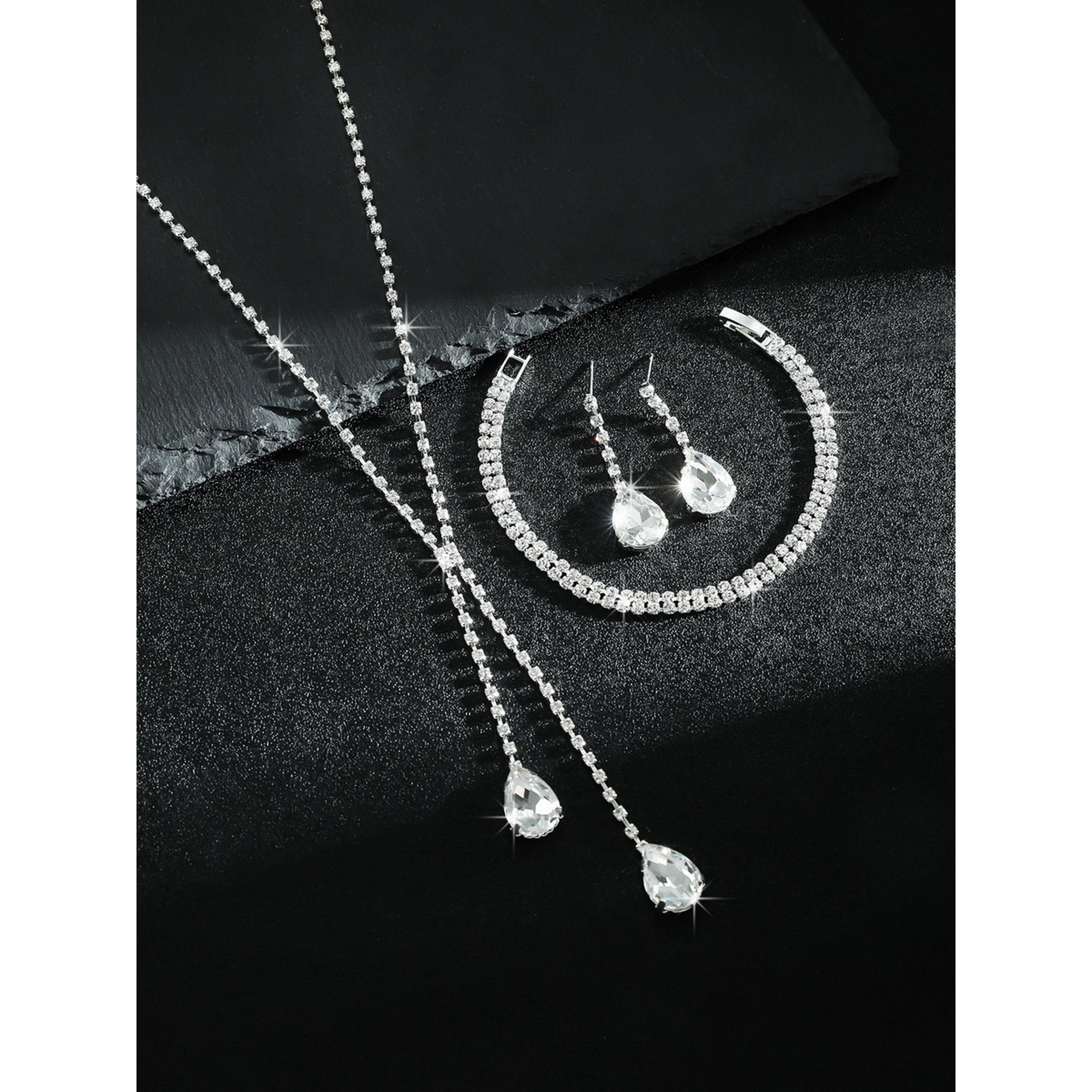 طقم مجوهرات 3 قطع عقد وسوار وأقراط منمقة-women-watchesandjewellery-jewellery-jewellerysets-image-6