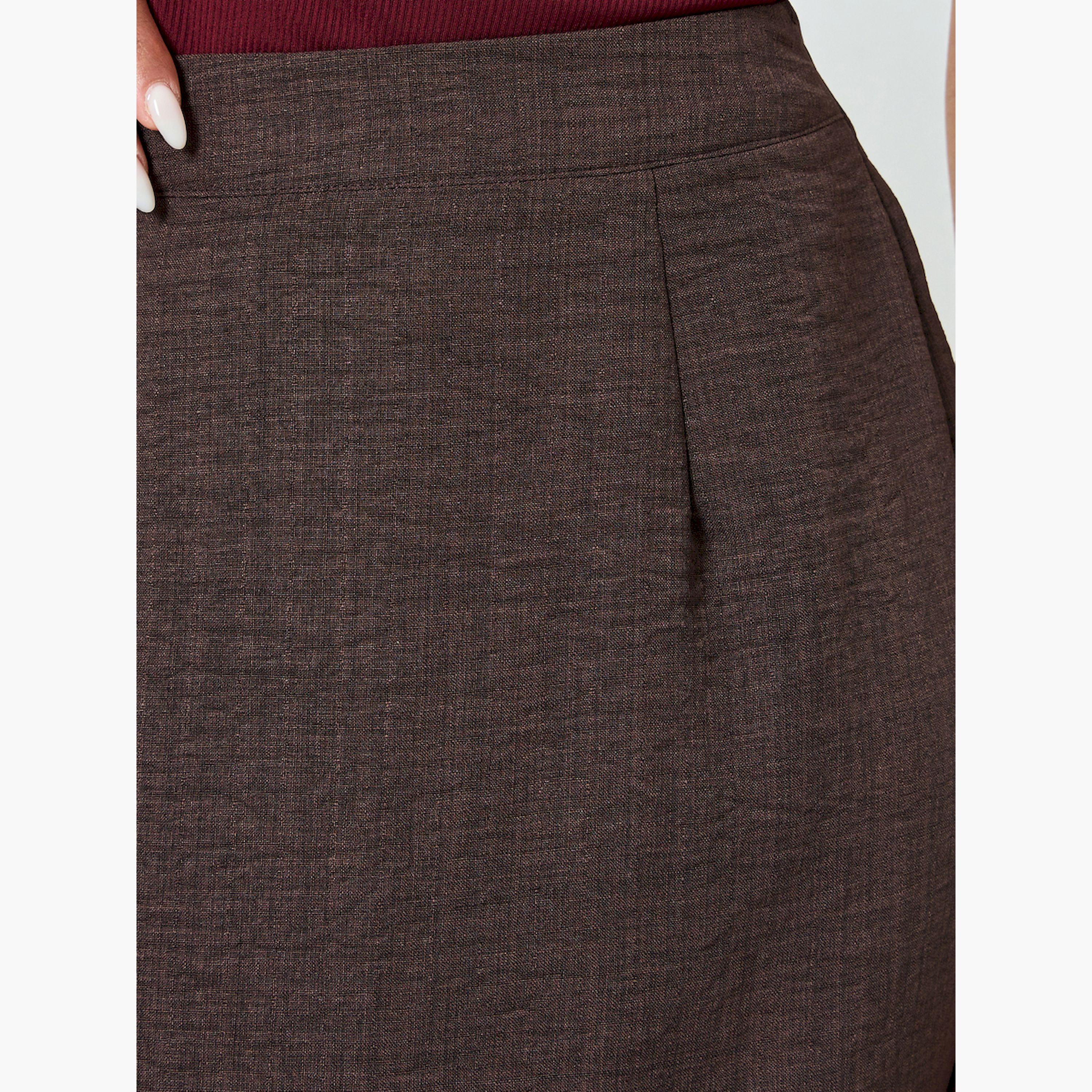 Styli Coffee Brown Flared Hem Maxi Skirt-women-clothing-bottoms-skirts-image-3