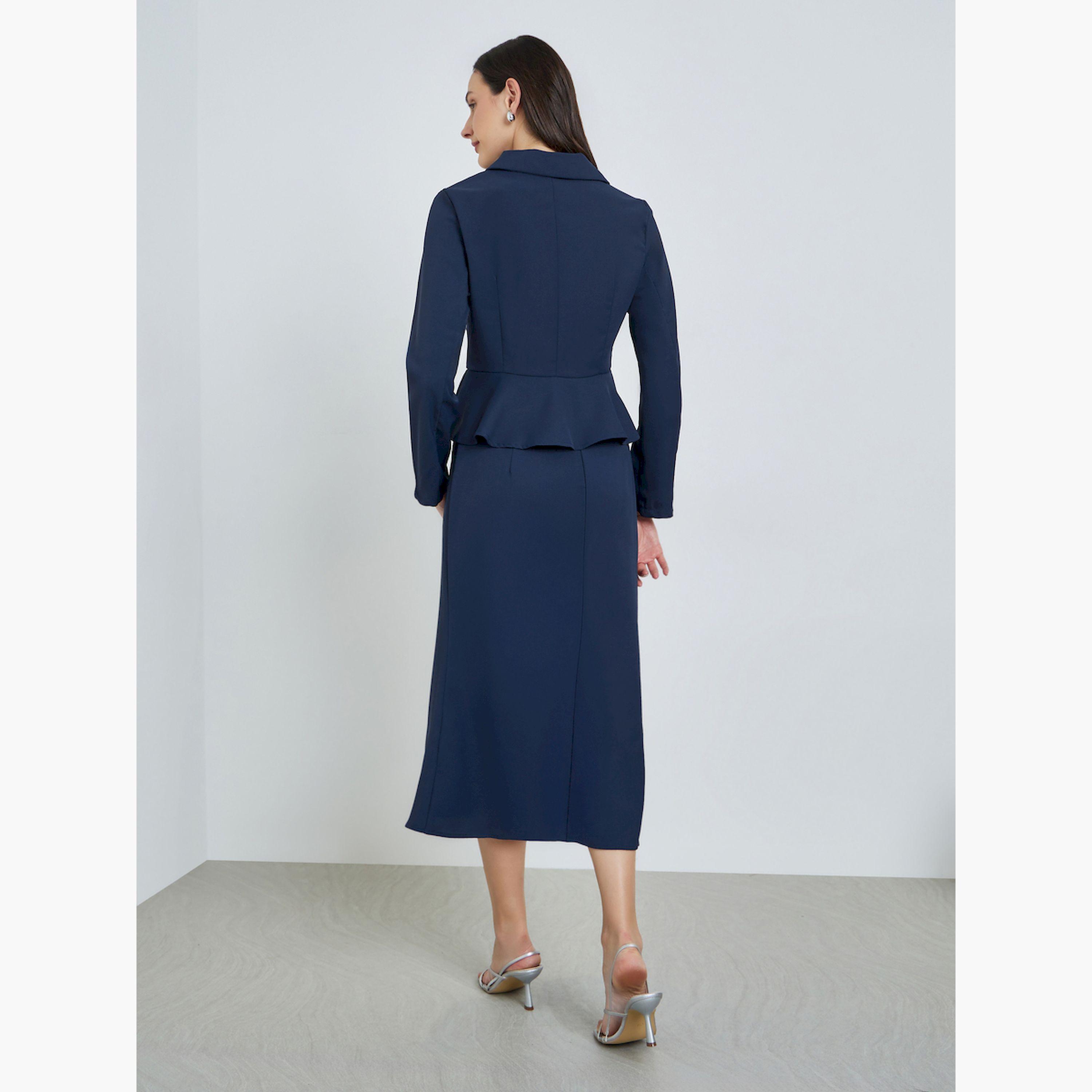 طقم بليزر ضيق بأكمام طويلة وتنورة-women-clothing-coordsets-image-5