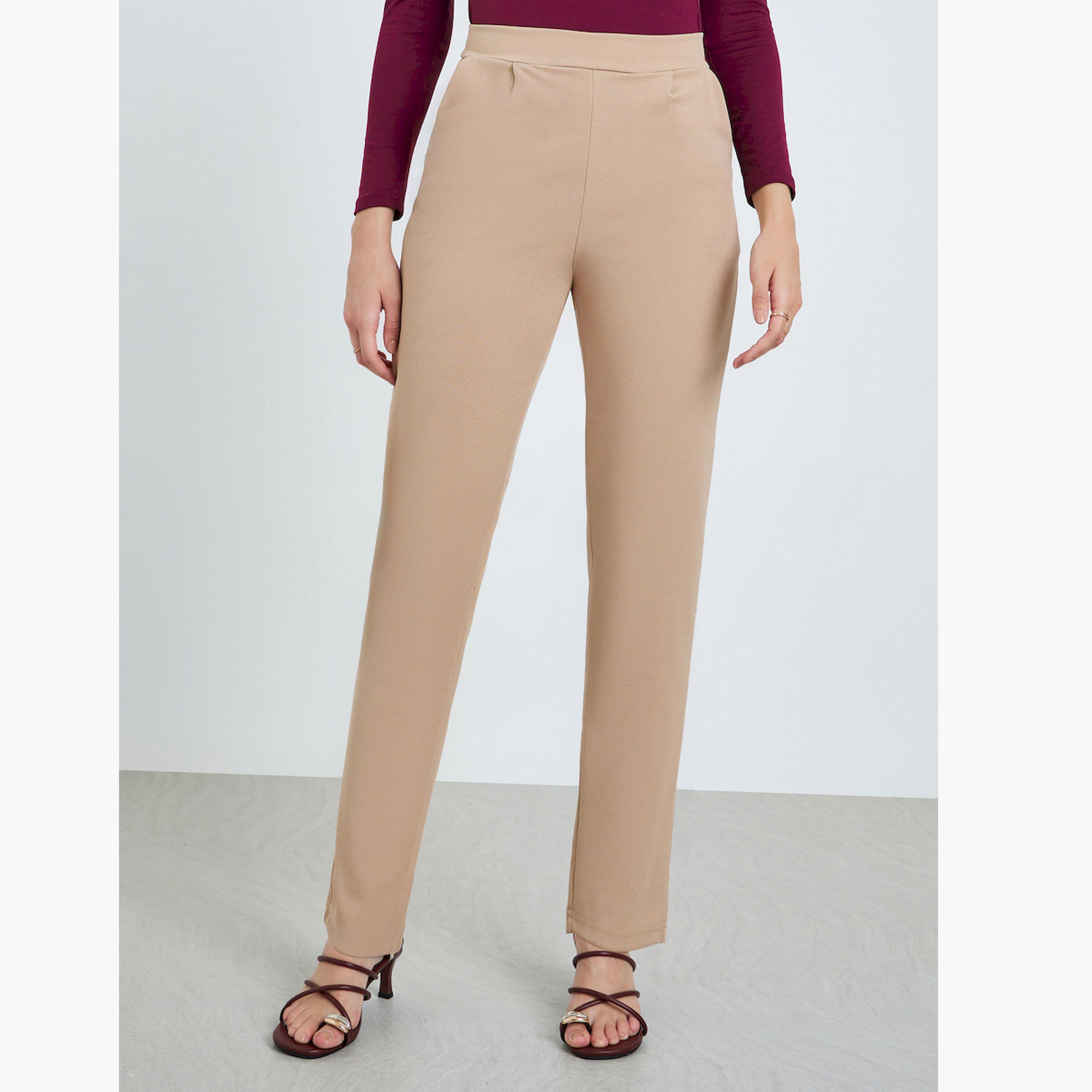 Take Two Beige Pocket Detail Tapered Leg Pants-women-clothing-bottoms-trousers-image-1