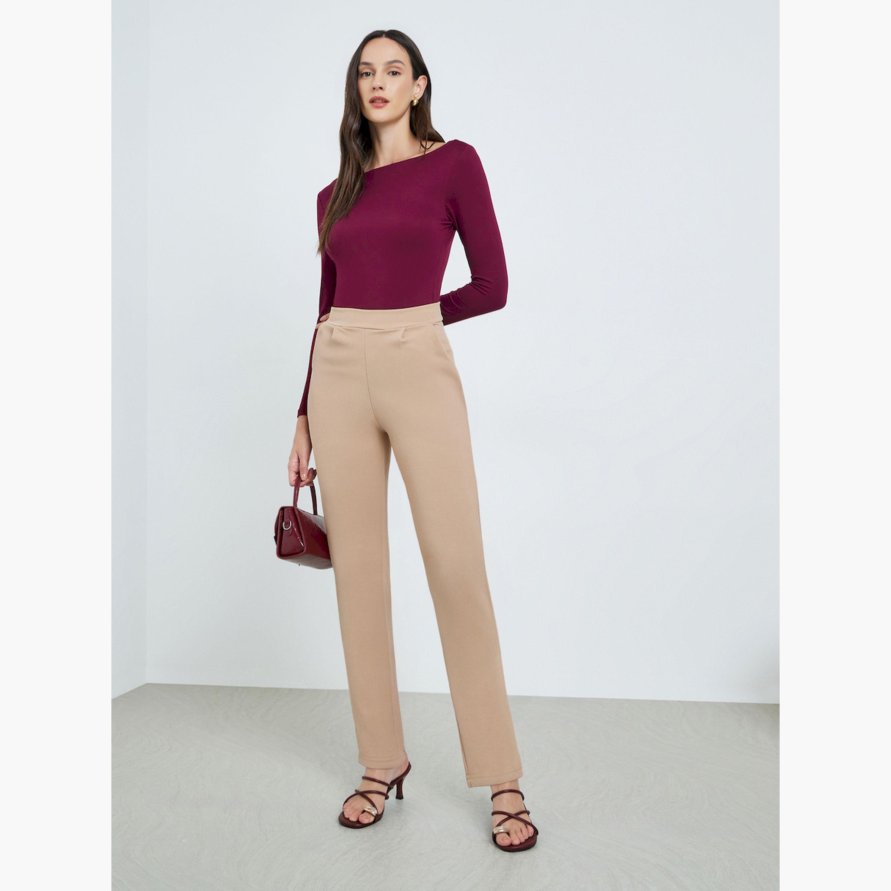 Take Two Beige Pocket Detail Tapered Leg Pants-women-clothing-bottoms-trousers-image-2