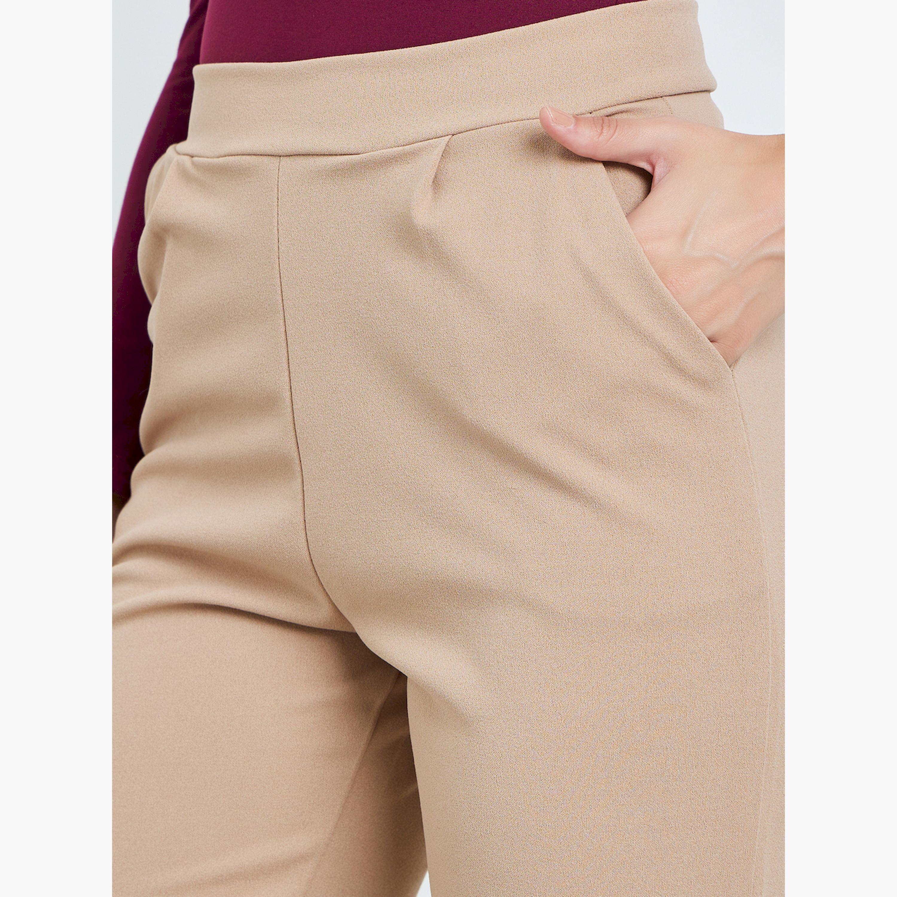 Take Two Beige Pocket Detail Tapered Leg Pants-women-clothing-bottoms-trousers-image-3