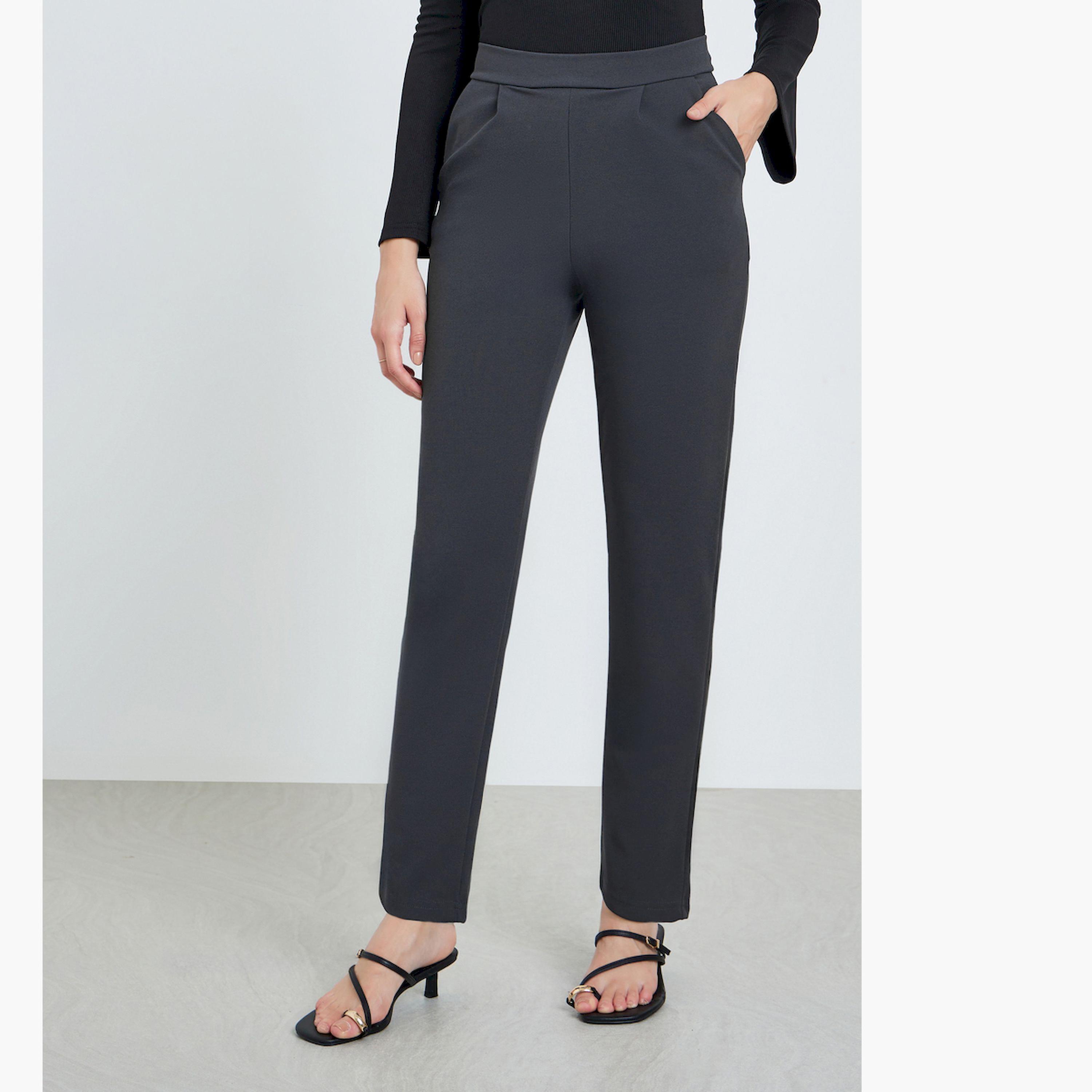 بنطال رمادي خصر عالي وقصة مدببة-women-clothing-bottoms-trousers-image-1