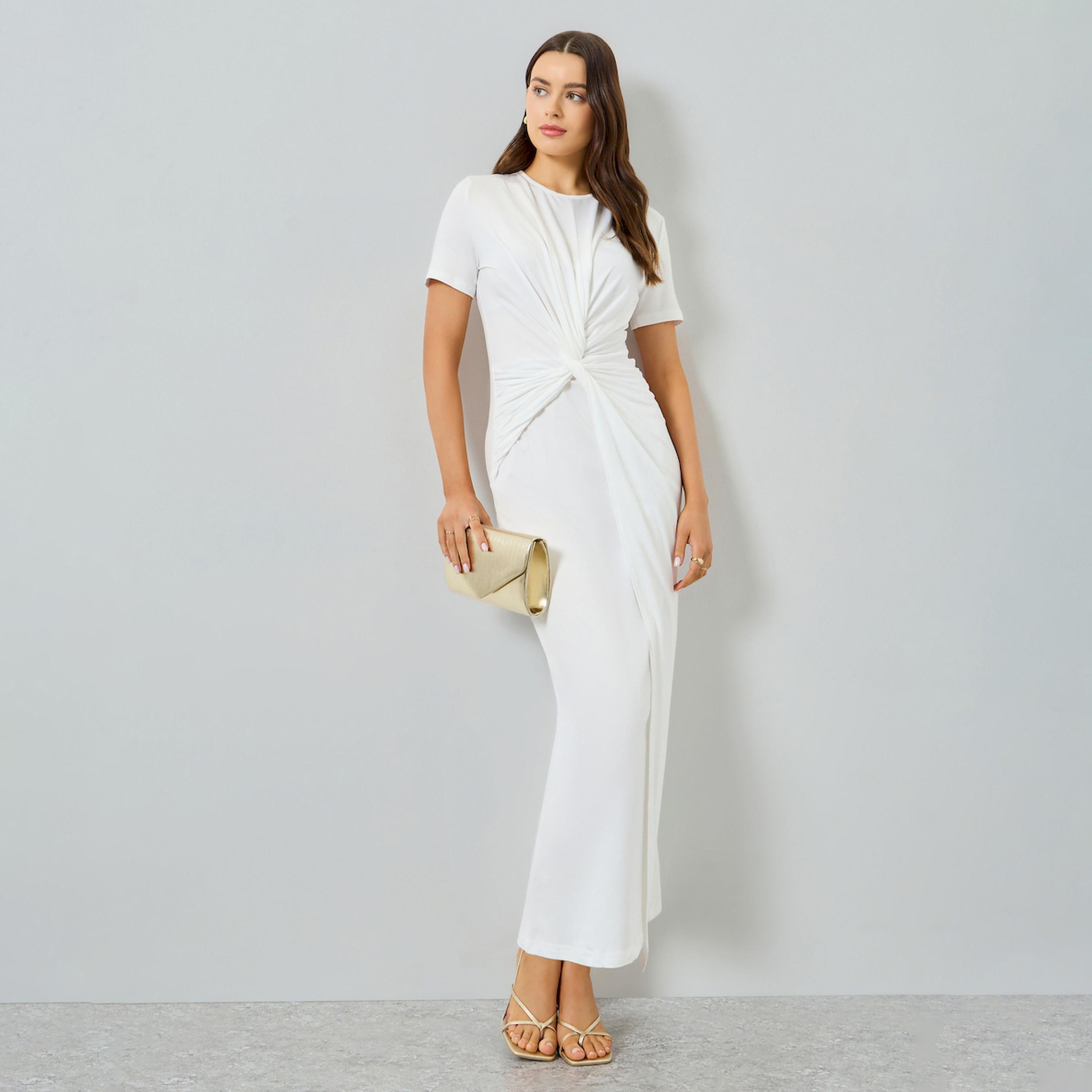 Take Two White Fitted Waist Bodycon Maxi Dress-women-clothing-dresses-image-1