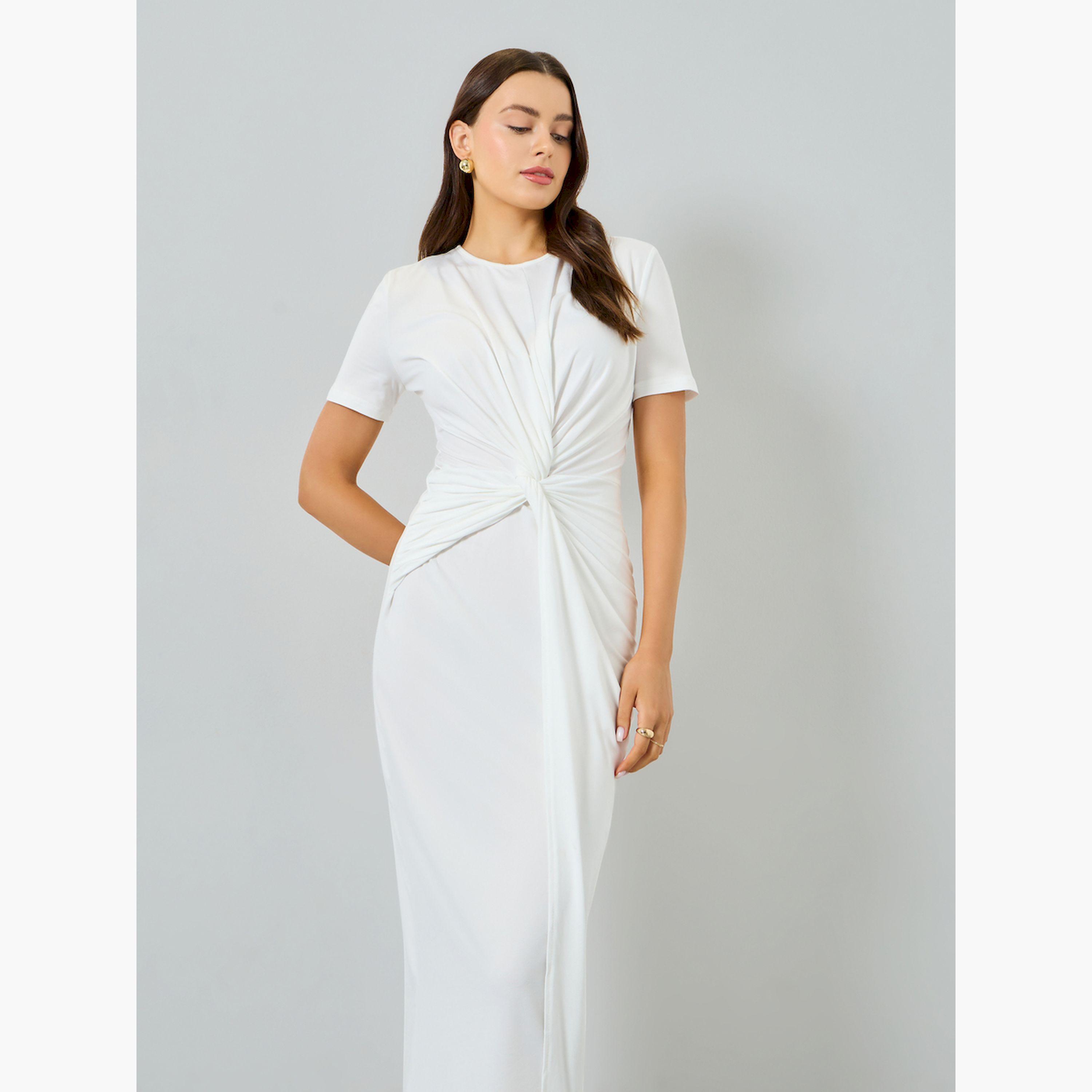 Take Two White Fitted Waist Bodycon Maxi Dress-women-clothing-dresses-image-3