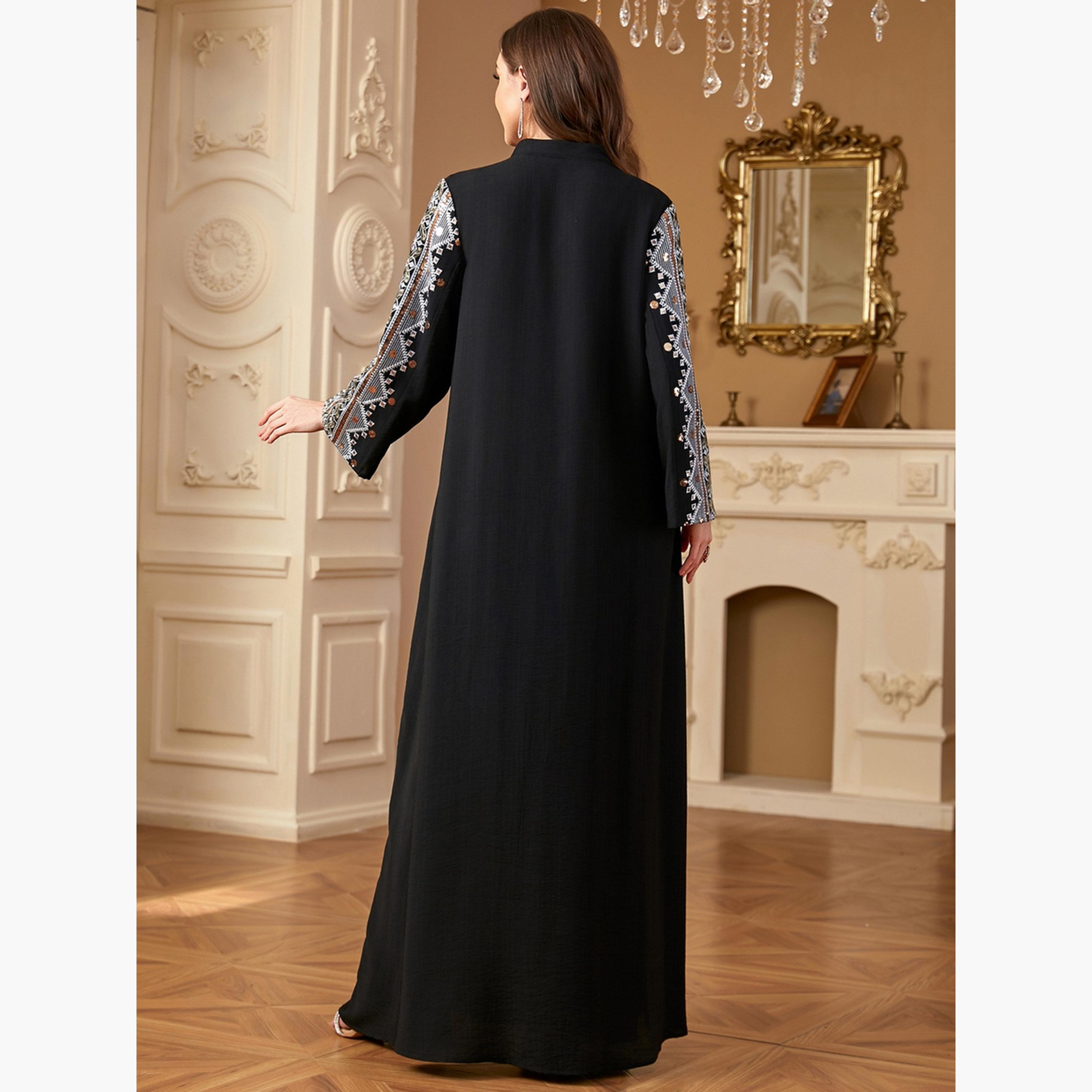 Take Two Women Black Embroidered Jalabiya-women-arabicclothing-jalabiyas-image-4