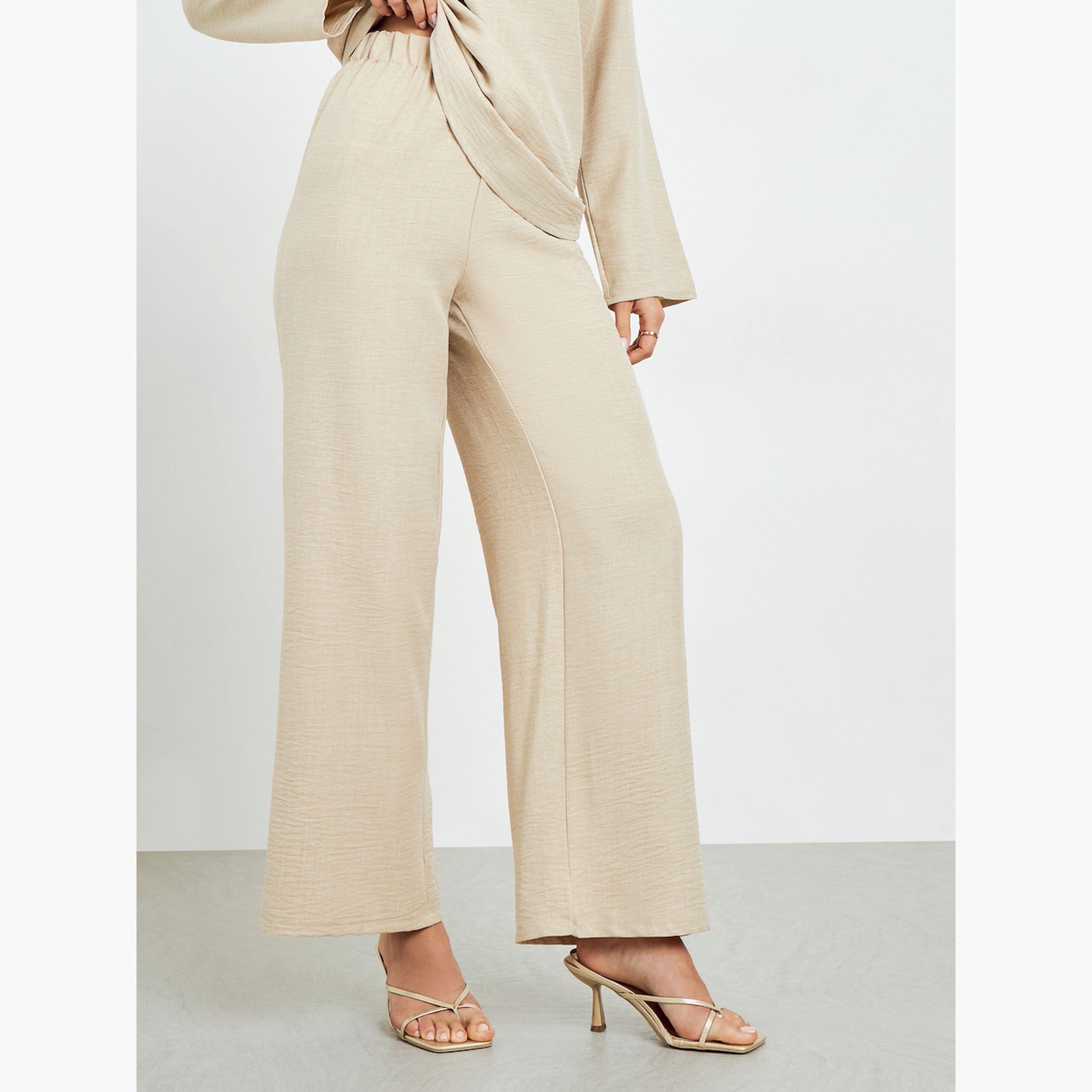 Styli Beige Oversized Top and Wide Leg Pants Modest Set-women-arabicclothing-sets-image-5