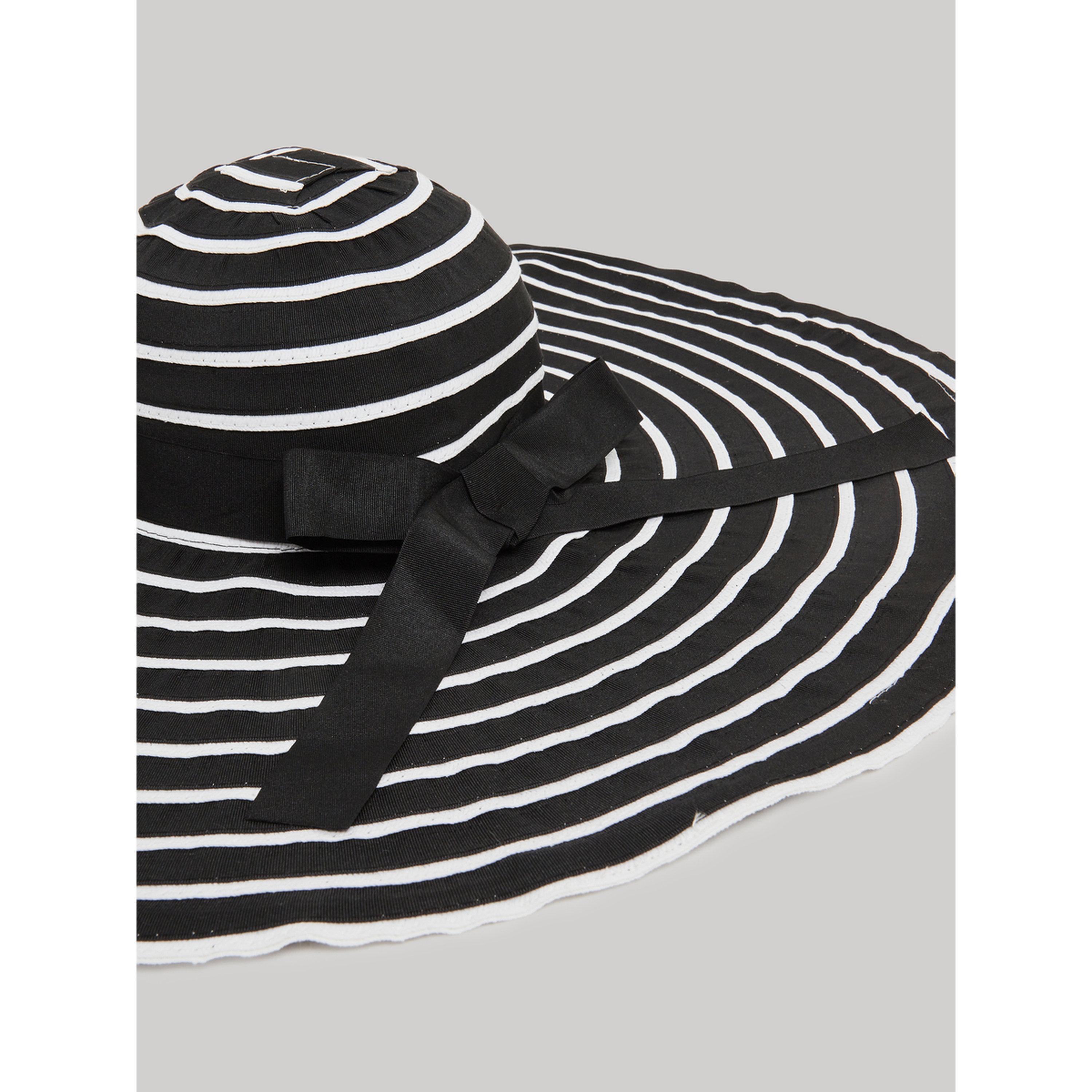 Styli Black and White Striped Sun Hat with Bow-women-clothingaccessories-capsandhats-image-3