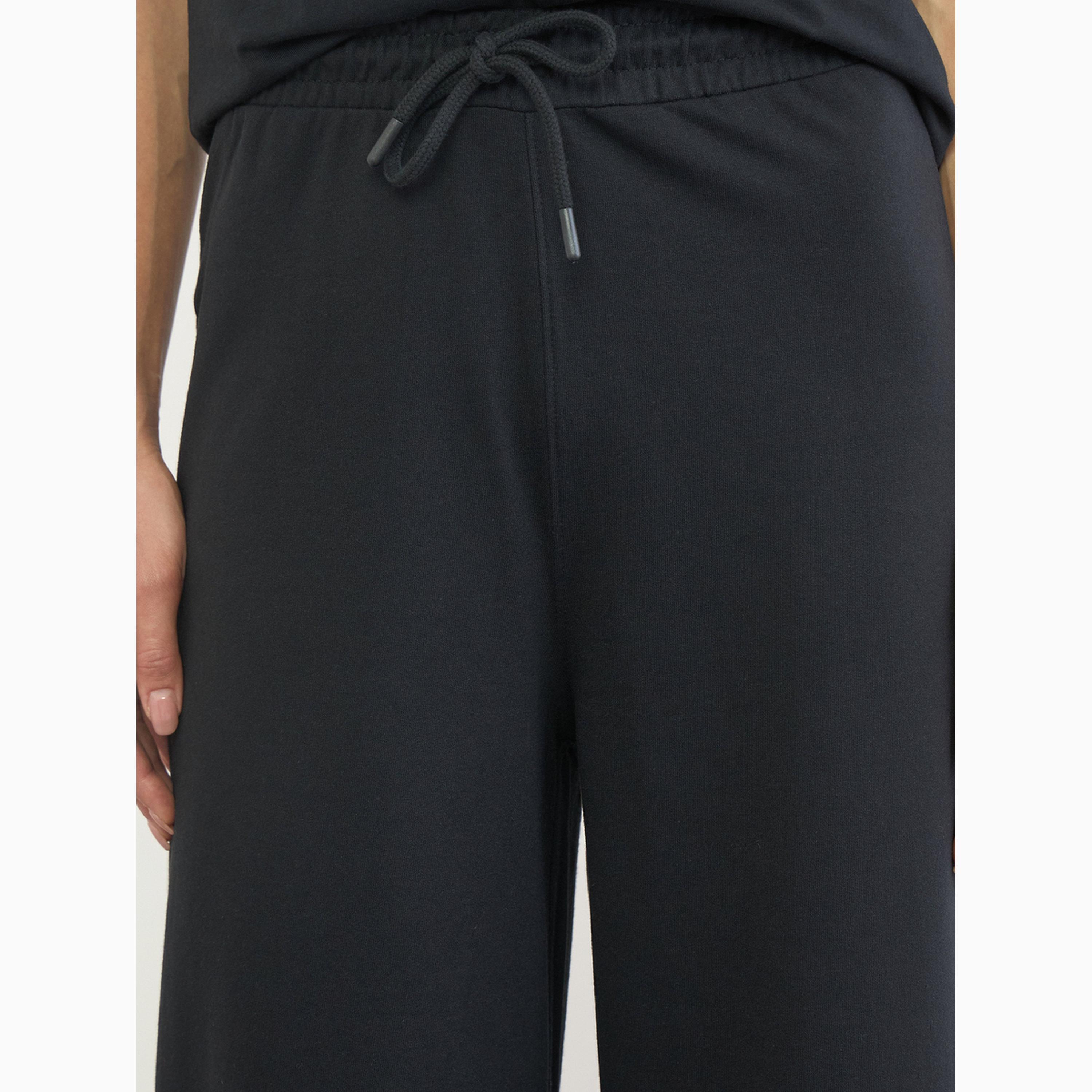 Styli Black Cotton Longline T-Shirt and Pants Set-women-clothing-coordsets-image-5