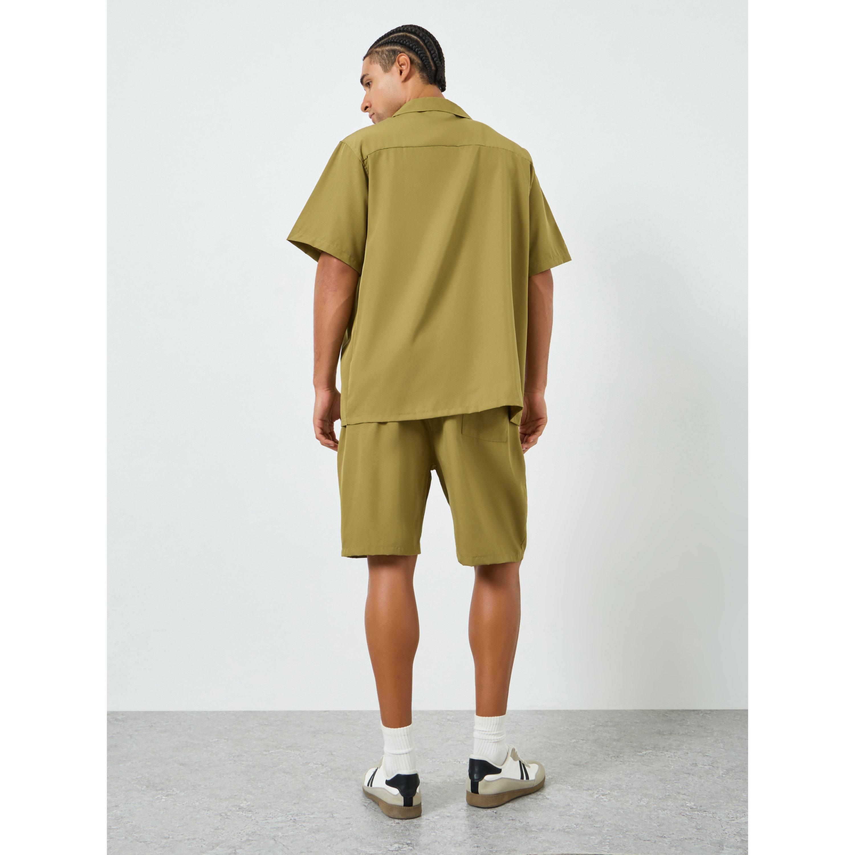 Take Two Men Solid Pocket Detail Shirt and Shorts Co-Ords-men-clothing-coordsets-image-3