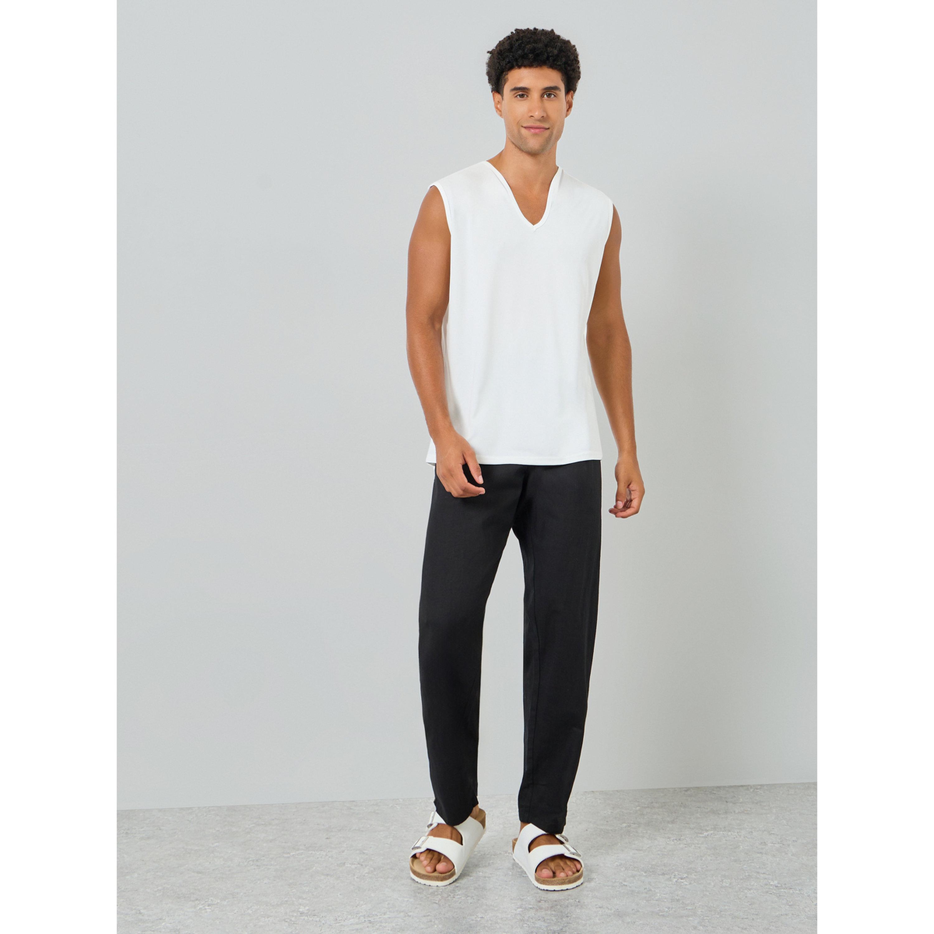 Take Two Men White Solid V-Neck Tank-men-clothing-tshirtsandpolos-vests-image-2
