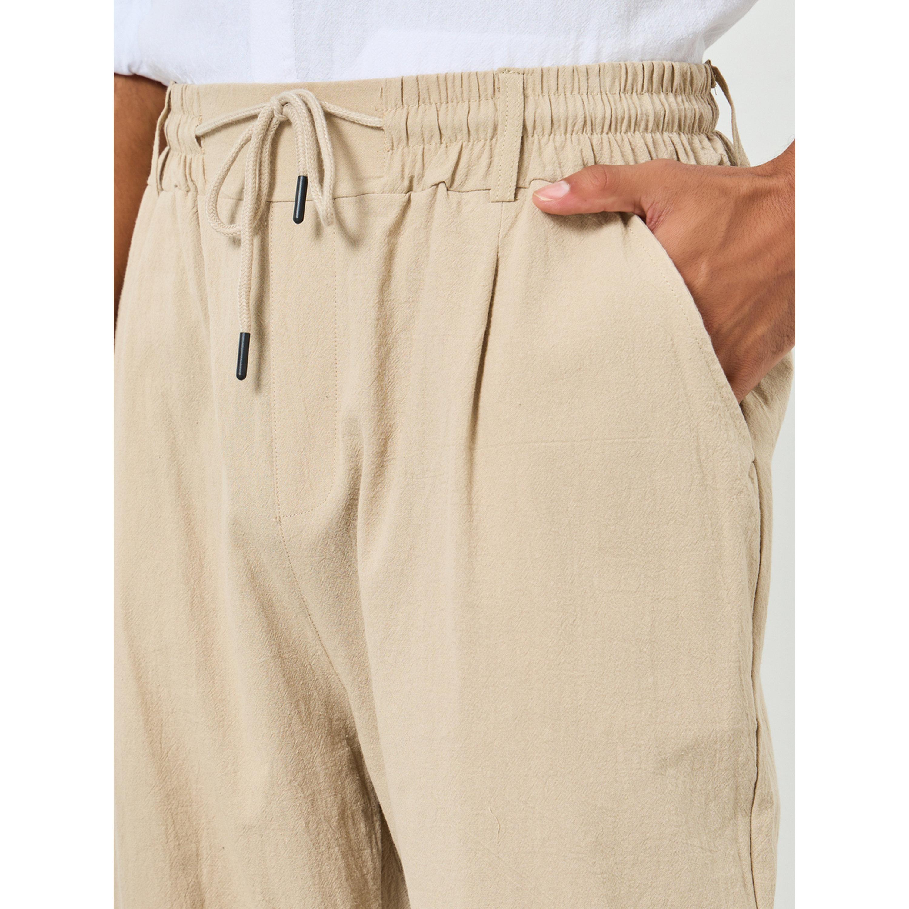 بنطال من مزيج الكتان بقصة مريحة-men-clothing-bottoms-joggers-image-3