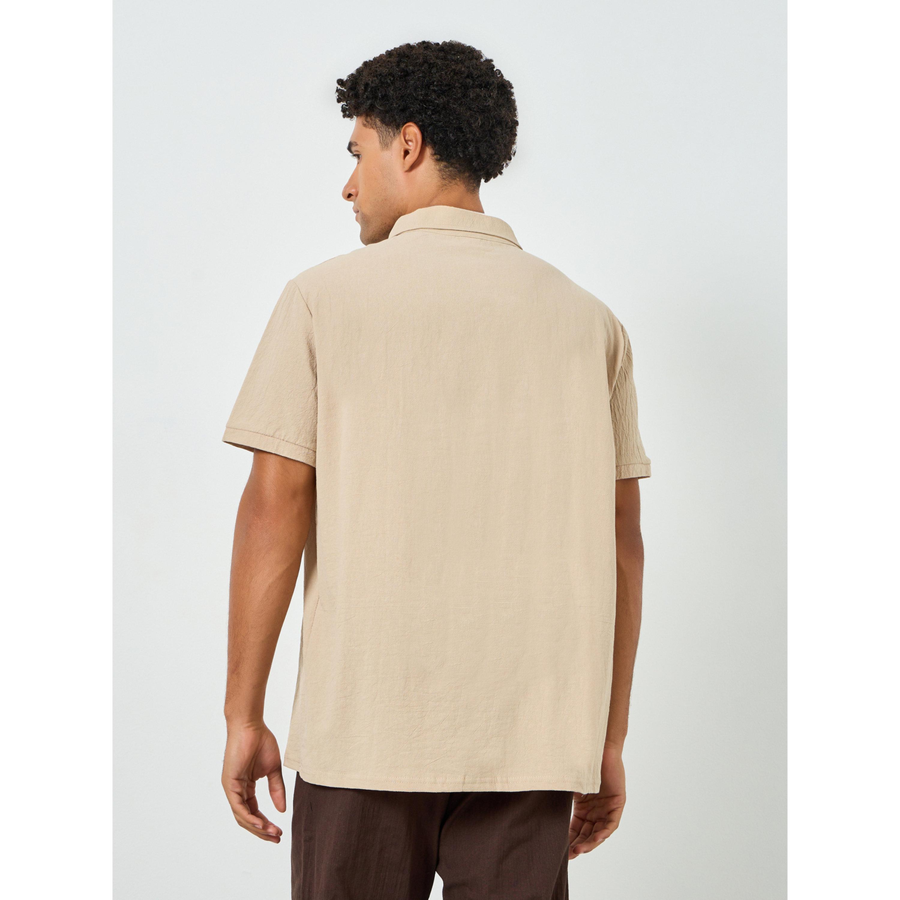 Take Two Men Beige Linen Blend Short Sleeve Polo-men-clothing-tshirtsandpolos-polos-image-4