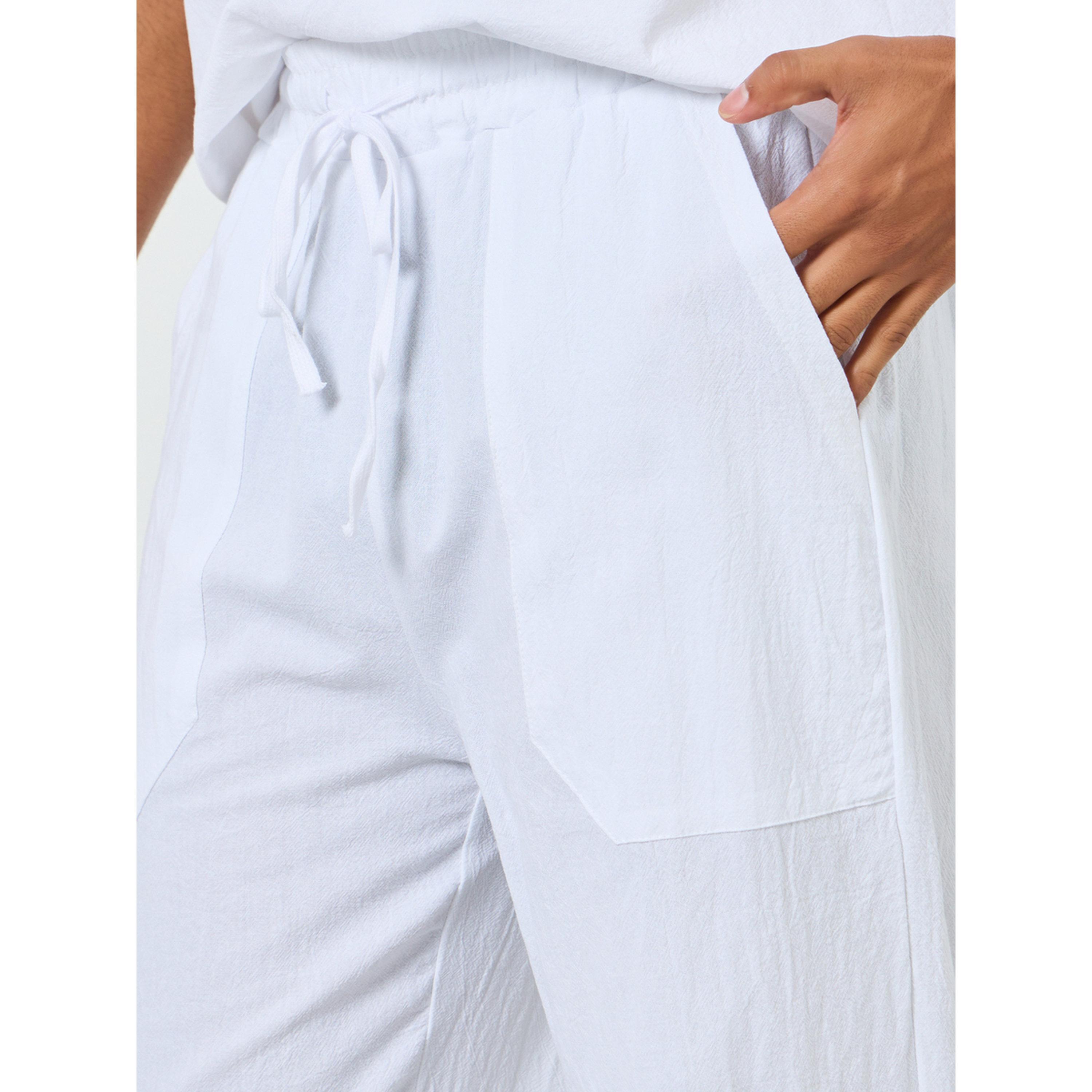 Take Two Men White Linen Relaxed Fit Trousers-men-clothing-bottoms-joggers-image-3