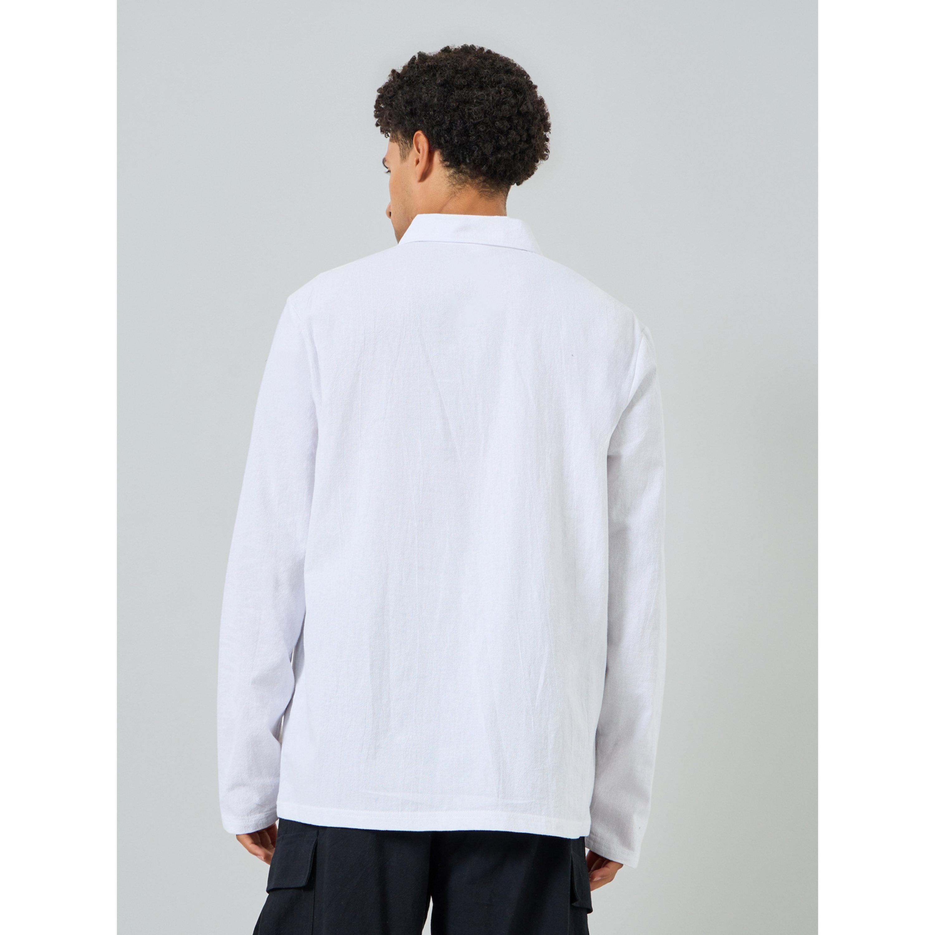 قميص بولو رجالي أبيض بأكمام طويلة-men-clothing-tshirtsandpolos-polos-image-5