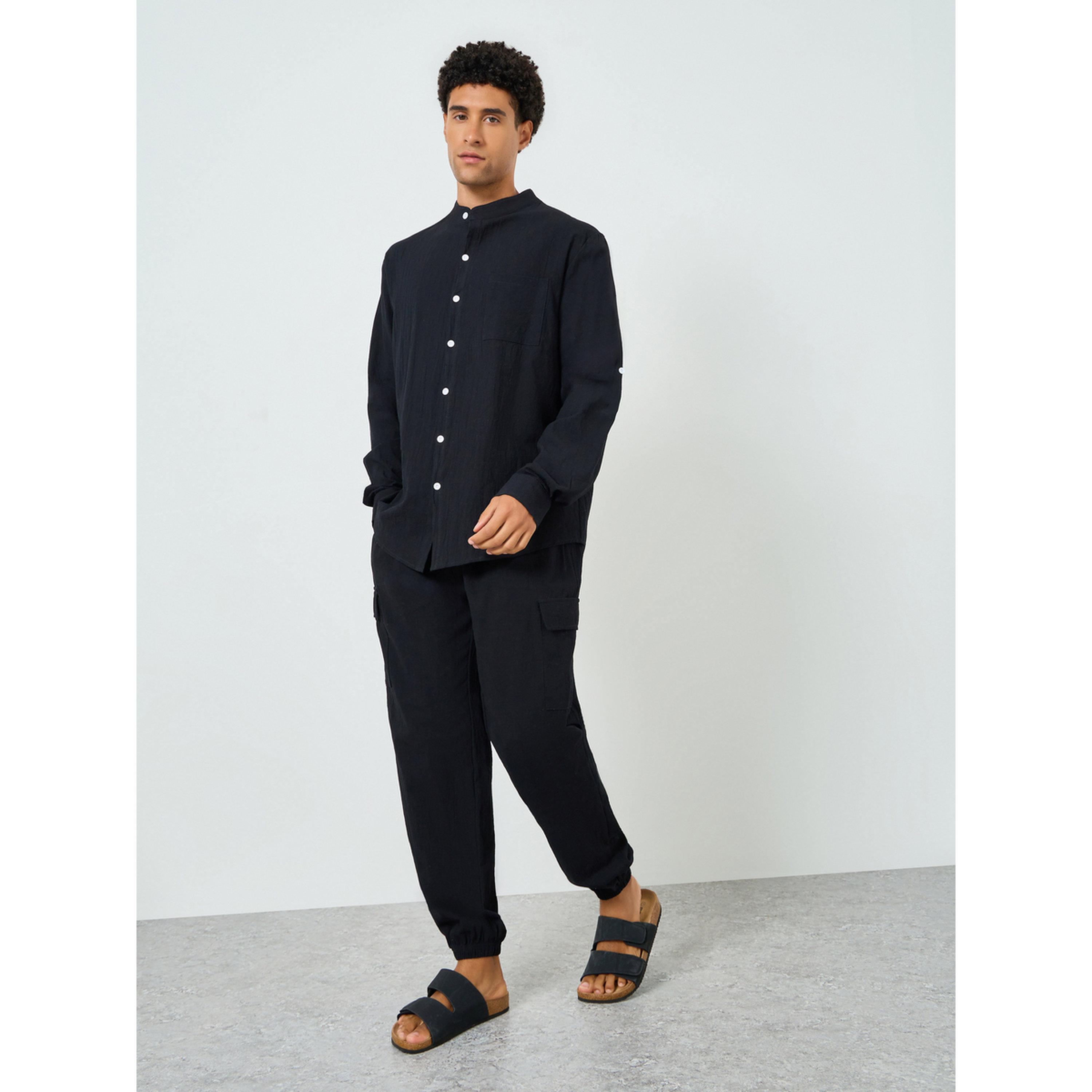 Take Two Men Solid Pocket Detail Shirt and Pants Co-Ords-men-clothing-coordsets-image-1