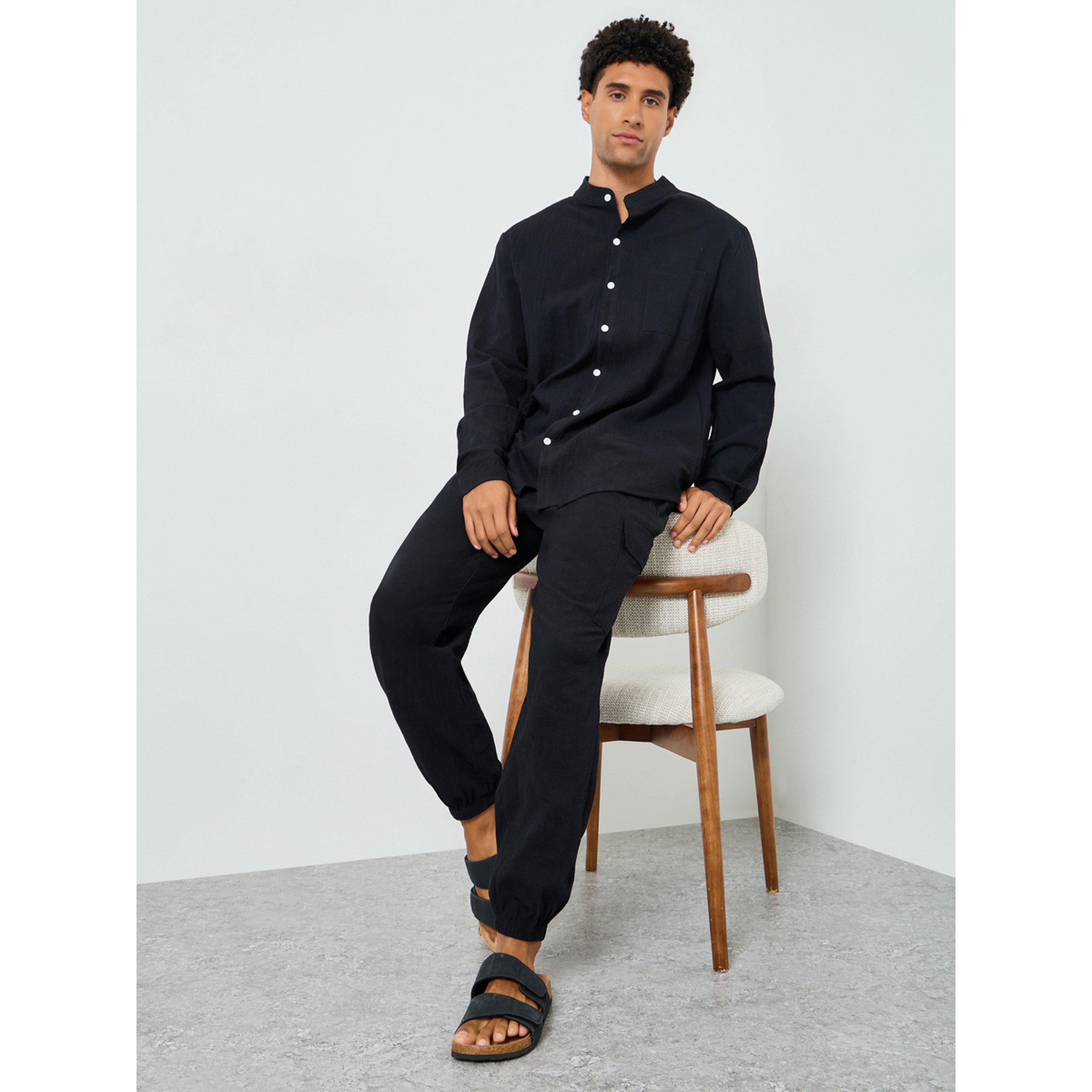 Take Two Men Solid Pocket Detail Shirt and Pants Co-Ords-men-clothing-coordsets-image-2