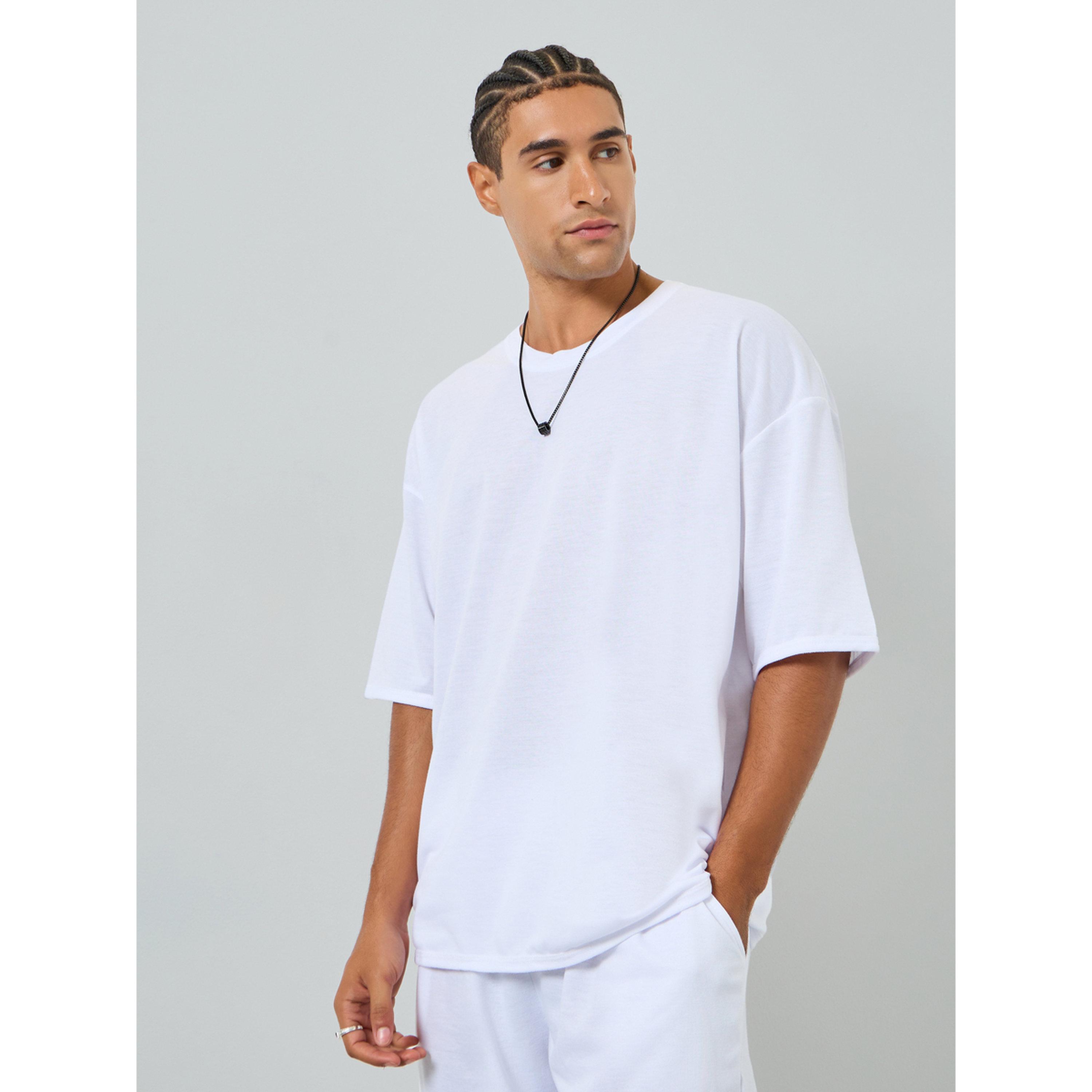 Take Two Men Solid Oversized T-Shirt and Shorts Co-Ords-men-clothing-coordsets-image-2