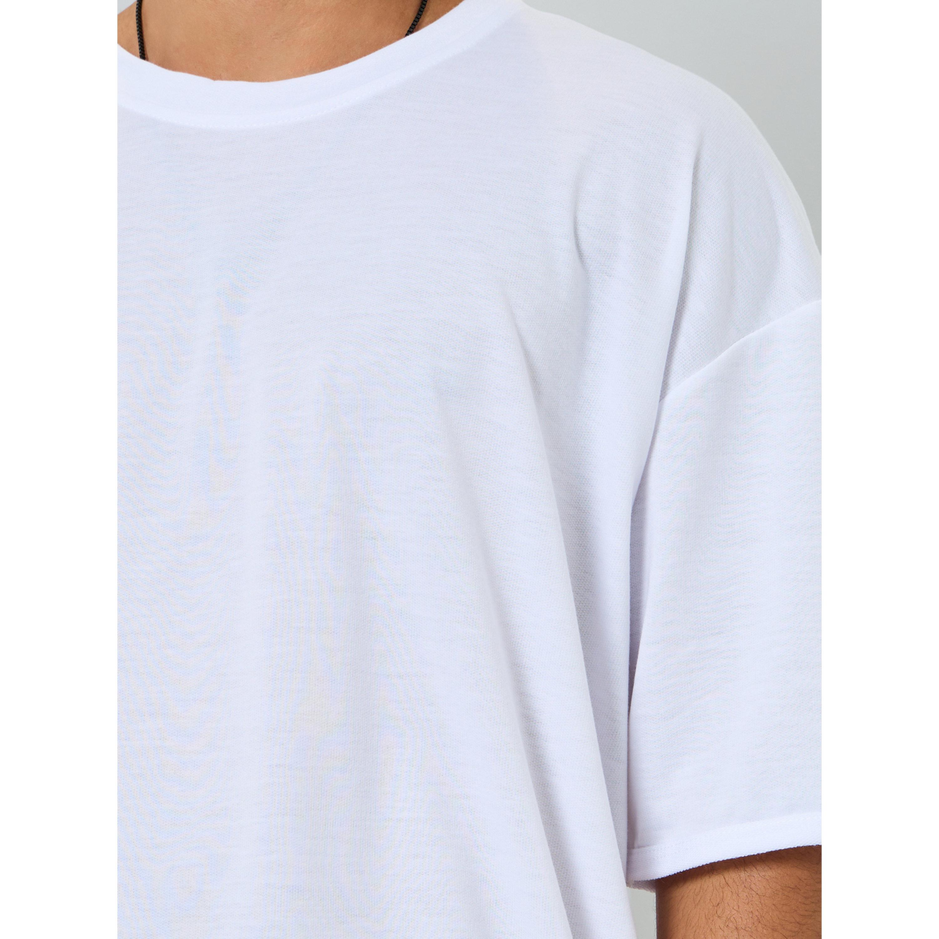طقم من تيشيرت فضفاض سادة وشورت-men-clothing-coordsets-image-3