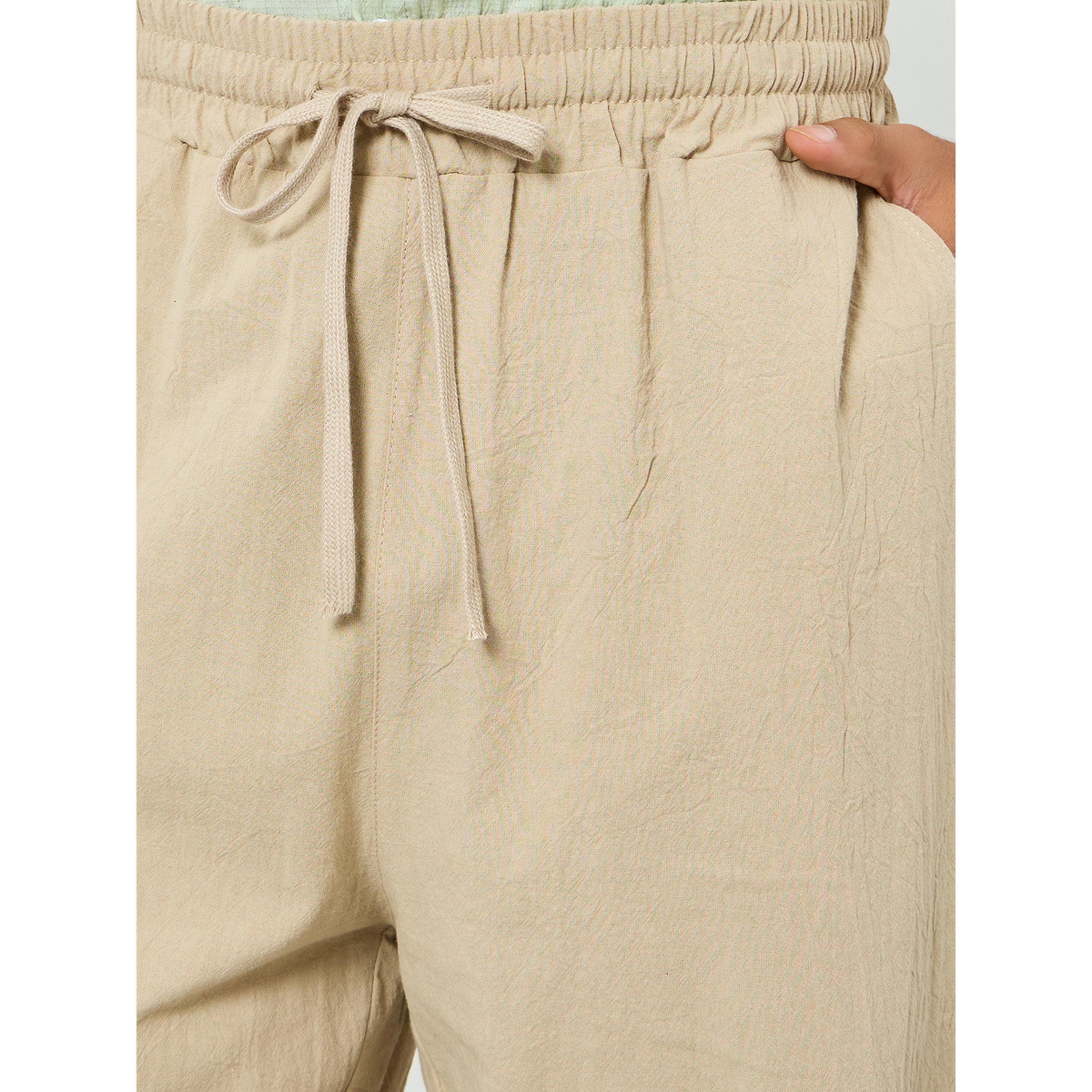 Take Two Men Beige Linen Blend Drawstring Pants-men-clothing-bottoms-joggers-image-3